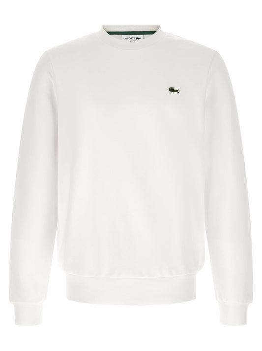 Sweatshirt by Lacoste for men in cotton white presents a smart casual silhouette, featuring a smart casual crew neckline and long-sleeve for a sophisticated look.
