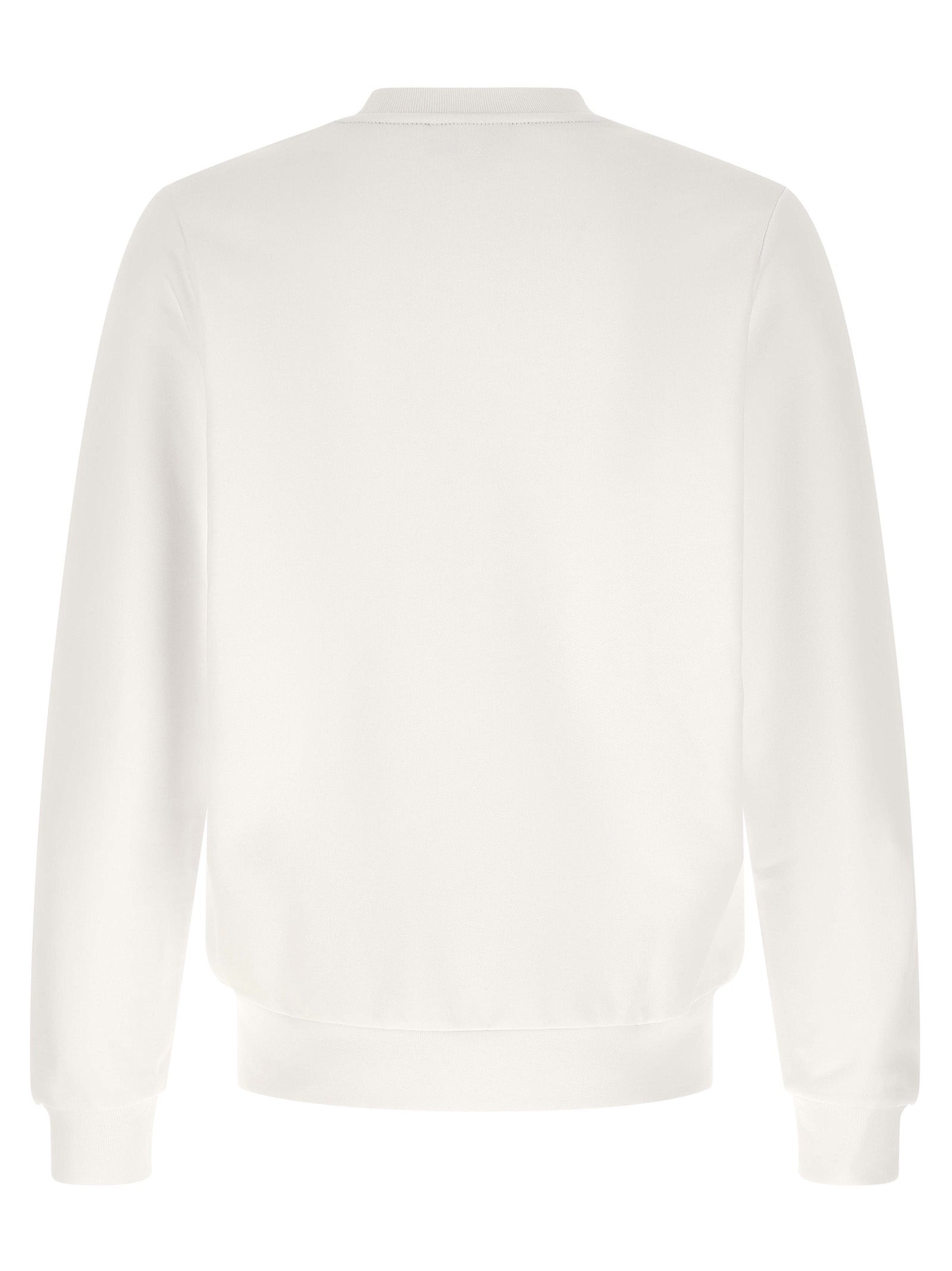 Sweatshirt by Lacoste for men in cotton white showcases a slouchy chic silhouette, artfully detailed with a slouchy chic crew neckline and for a slouchy chic finish.
