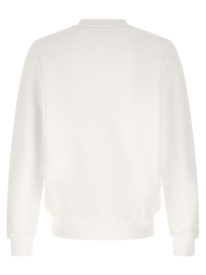 Sweatshirt by Lacoste for men in cotton white showcases a slouchy chic silhouette, artfully detailed with a slouchy chic crew neckline and for a slouchy chic finish.