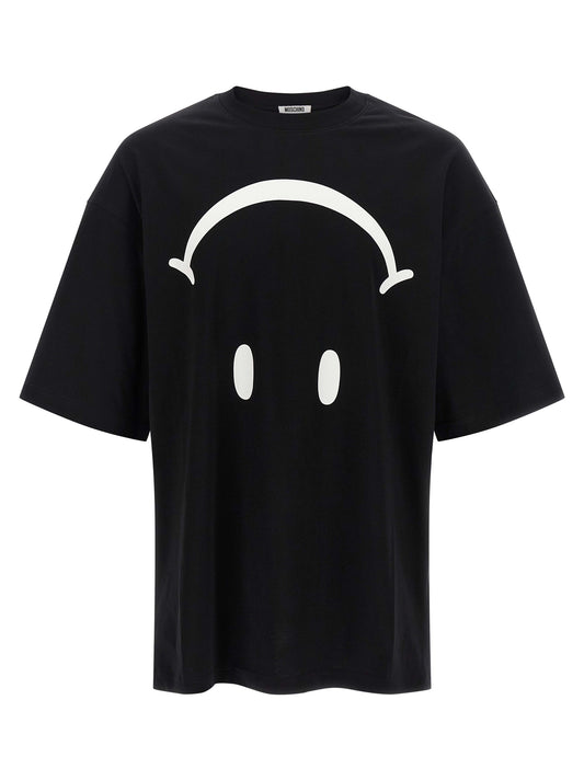 T-Shirt by Moschino for men in organic cotton bicolour & print features an on trend silhouette, perfectly showcasing a on trend short-sleeve and crew neckline for an elevated aesthetic.