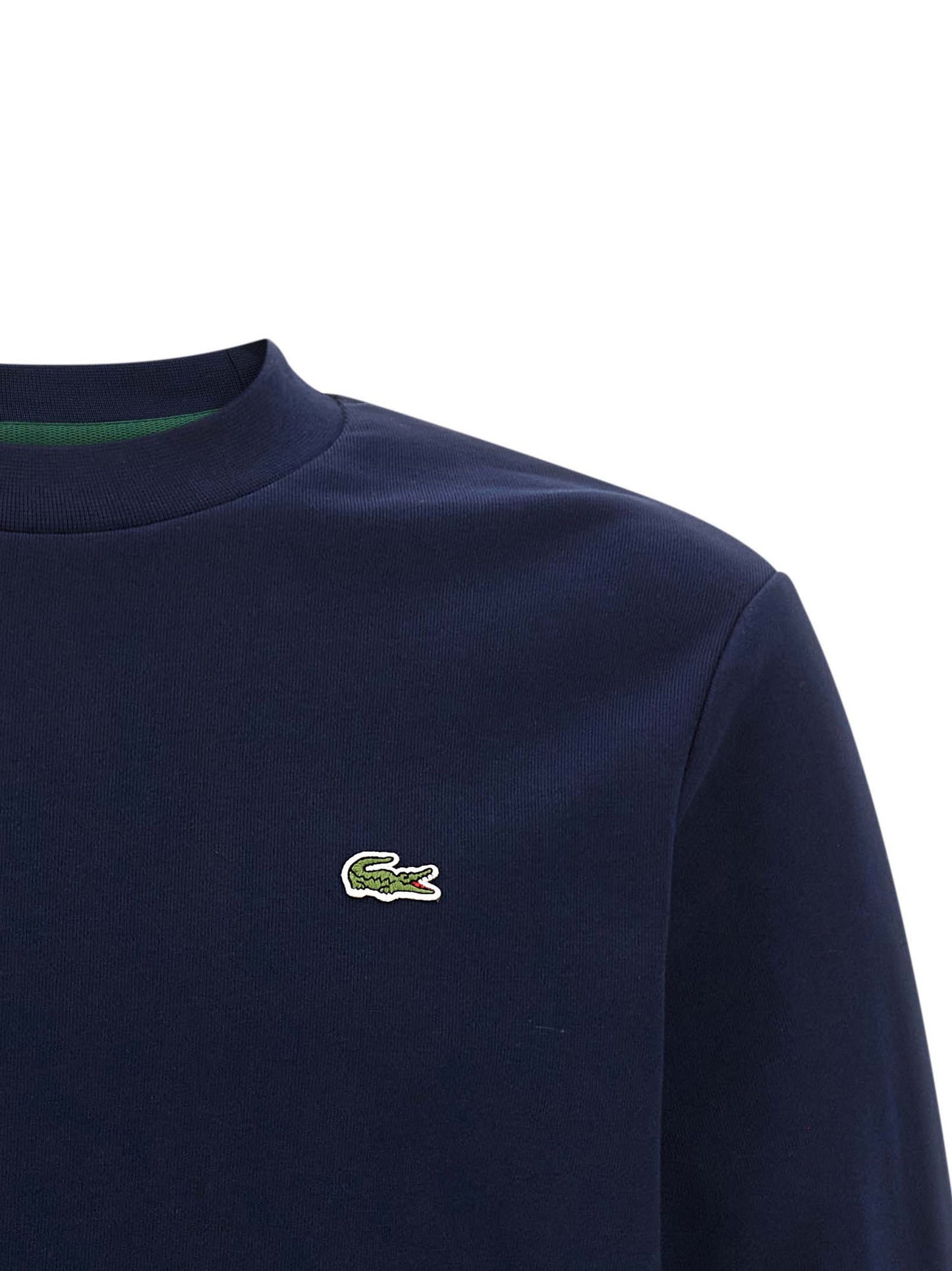 Sweatshirt by Lacoste for men in cotton green & navy presents a smart casual silhouette, featuring a smart casual round crew neckline and for a sophisticated look.