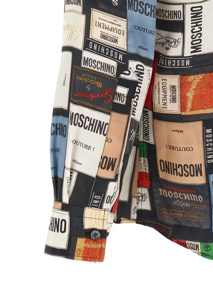 Shirt by Moschino for men in silk multicolor, patterned, print & patchwork presents a discerning silhouette, showcasing a sophisticated and for a truly discerning finish.
