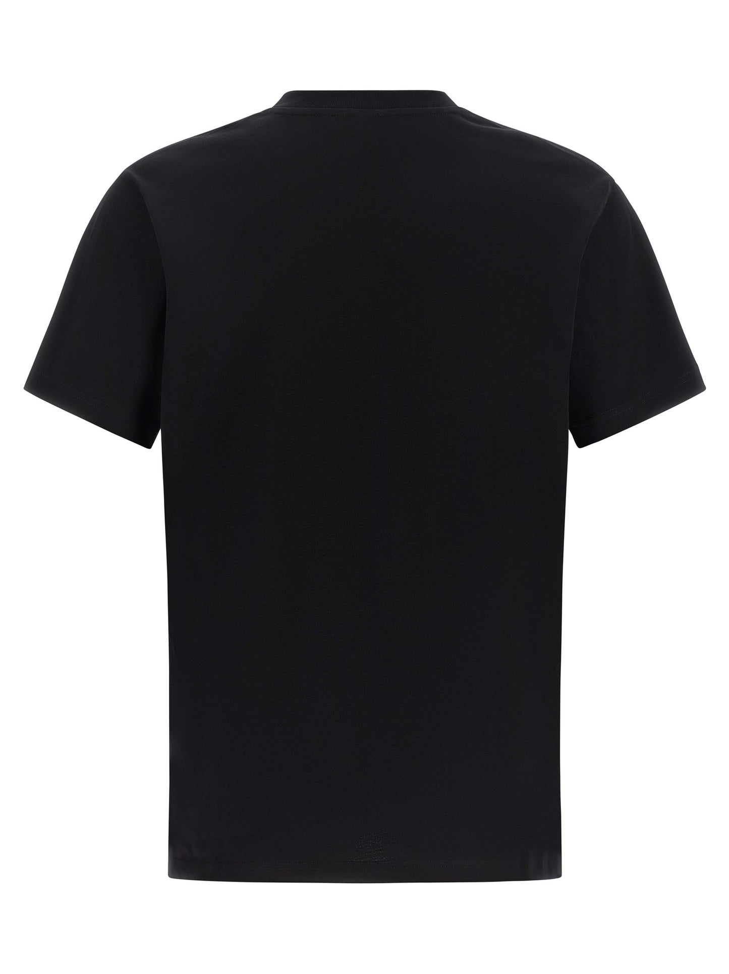T-Shirt by Moschino for men in cotton black, purple, patterned & print features an edgy silhouette, meticulously detailed with a sophisticated and round neckline for a truly edgy finish.