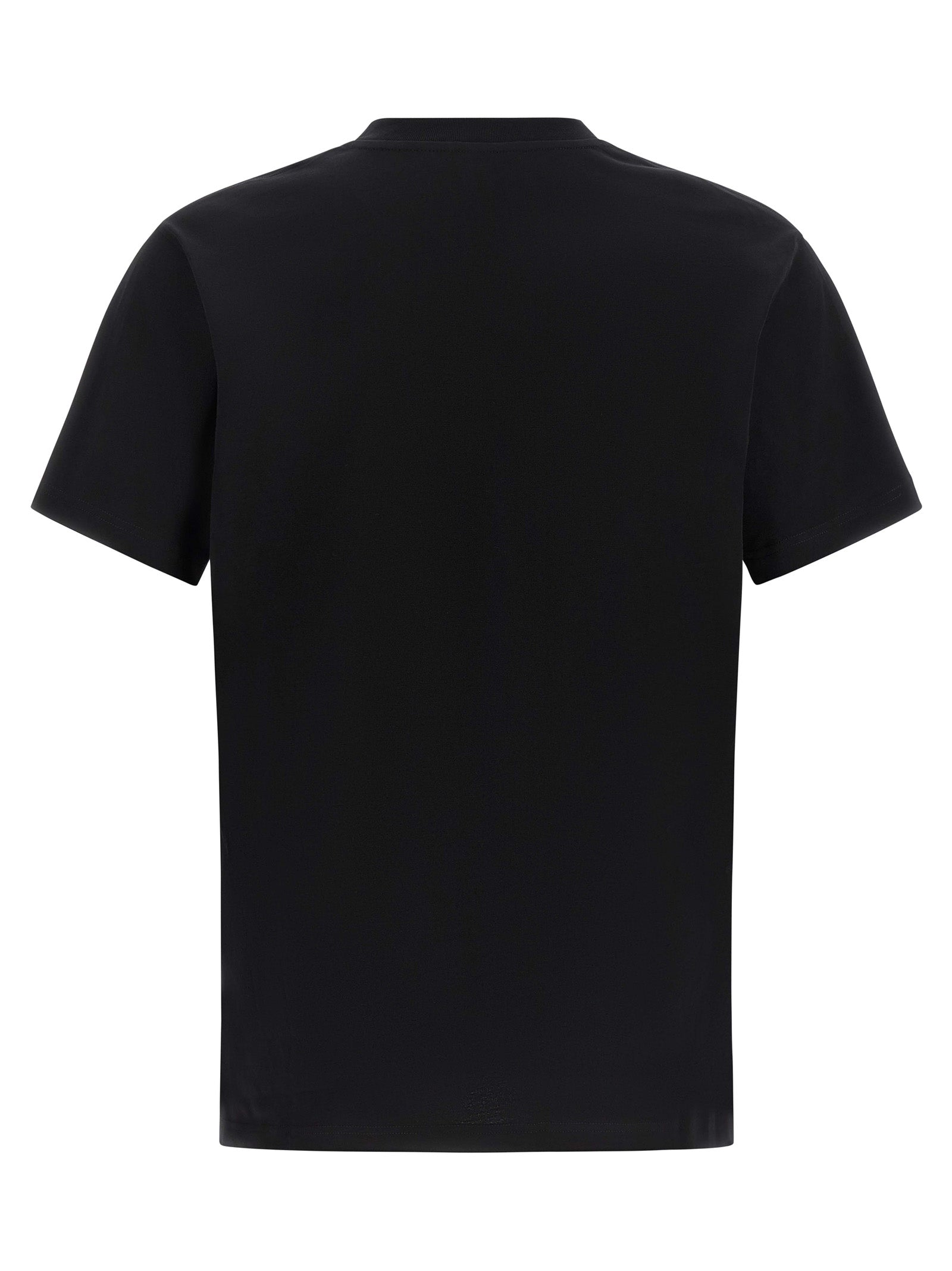 T-Shirt by Moschino for men in cotton black, purple, patterned & print features an edgy silhouette, meticulously detailed with a sophisticated and round neckline for a truly edgy finish.