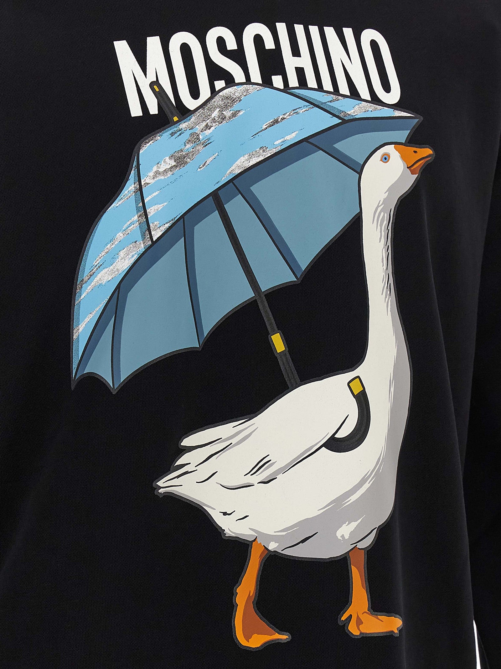 Sweatshirt Hoodie by Moschino for men in cotton black & print features a authentic silhouette, showcasing a sophisticated and authentic detail for a refined finish.