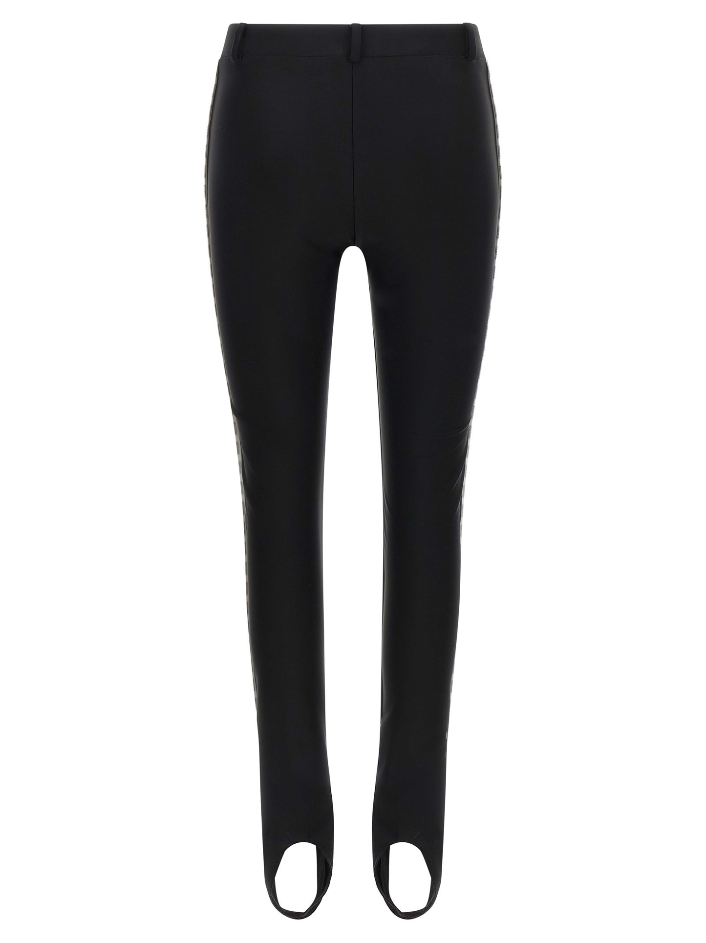 Activewear Leggings by Moschino for women in polyamide bicolour & black features an versatile silhouette, showcasing with a versatile leggings, long, and for a high-performance look.