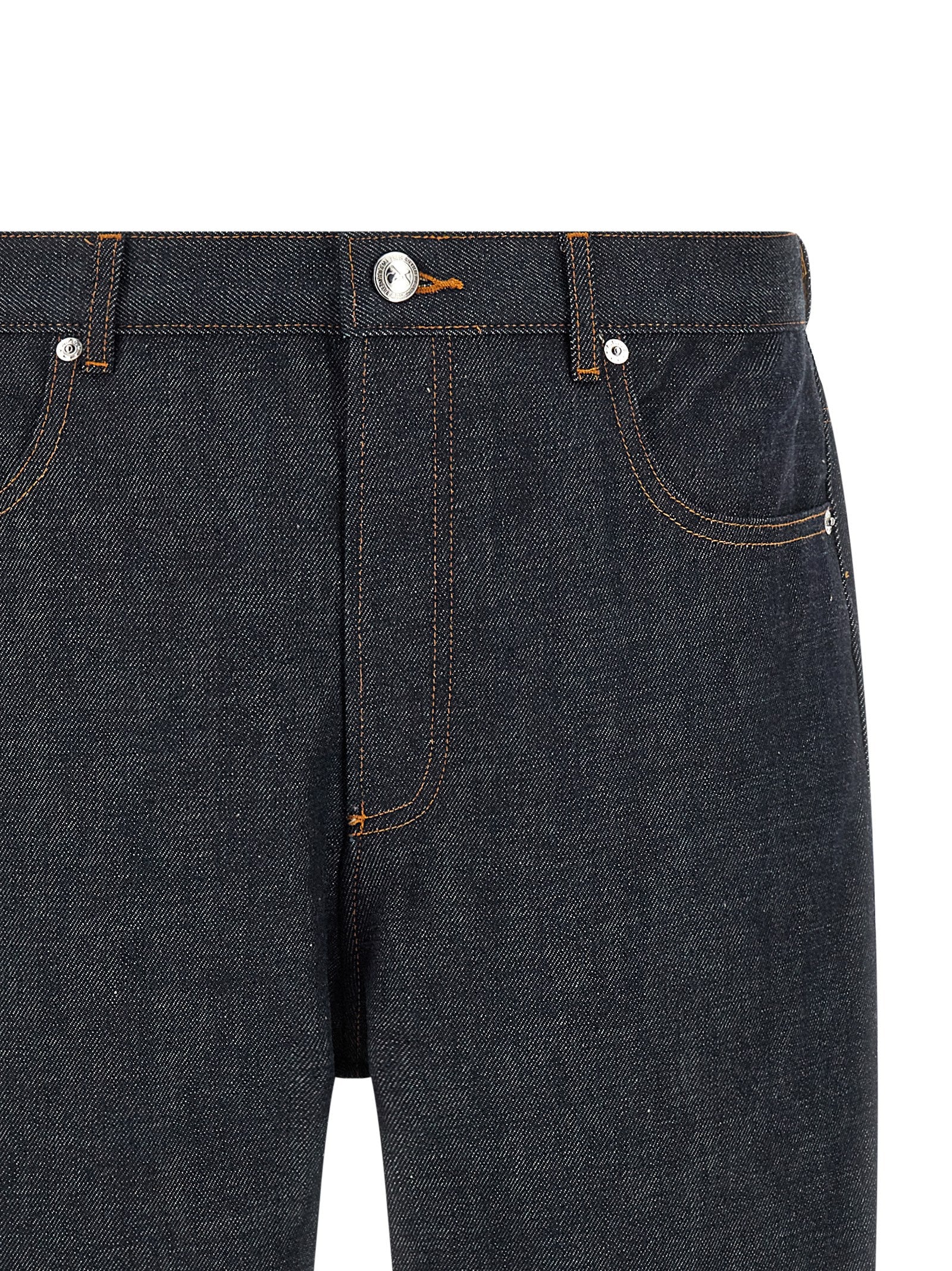 Jeans by A.P.C. for men in denim cotton blue, indigo & silver features an refined tailoring silhouette, showcasing a premium straight, relaxed-fit & wide with a low rise and long cut for a refined tailoring look.
