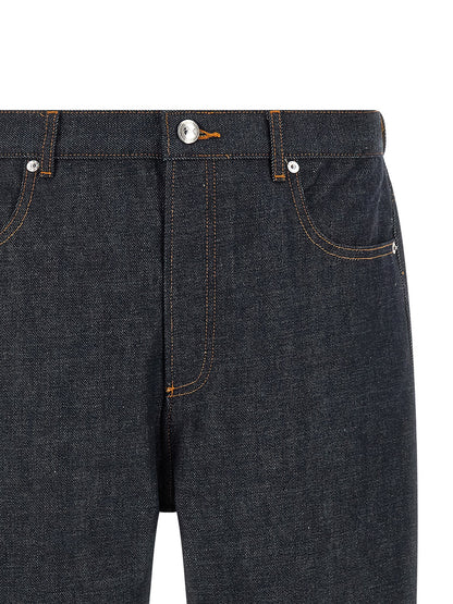 Jeans by A.P.C. for men in denim cotton blue, indigo & silver features an refined tailoring silhouette, showcasing a premium straight, relaxed-fit & wide with a low rise and long cut for a refined tailoring look.