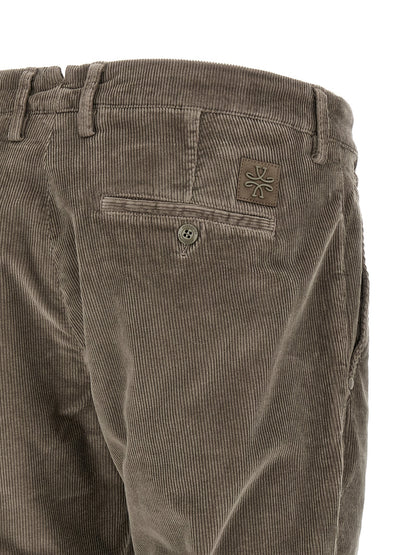 Chinos Pants by Jacob Cohen for men in cotton corduroy gray features an perennial and long, expertly tailored with a perennial low rise for a refined silhouette.