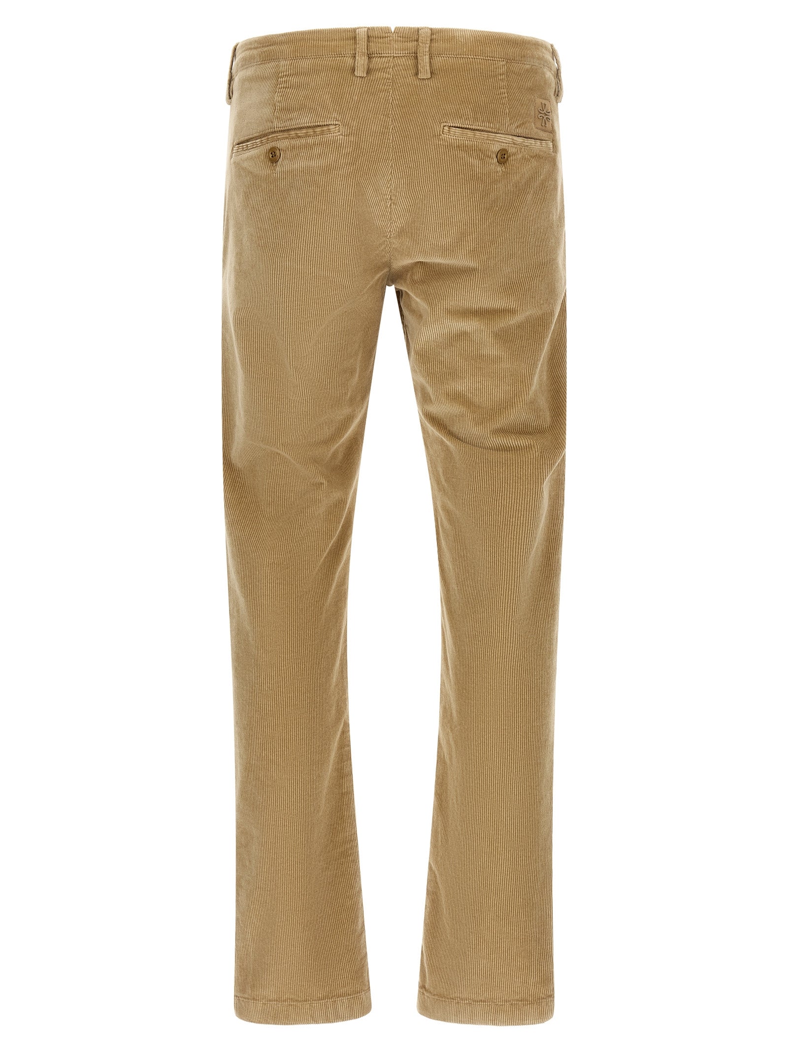 Chinos Pants by Jacob Cohen for men in cotton corduroy beige, sand & patterned features an sharp tapered-leg and long with a low rise, highlighting a sharp silhouette for a sophisticated look.