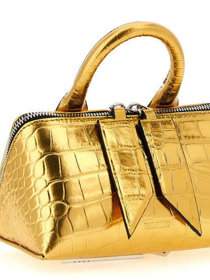 Mini Handbag by The Attico for women in crocodile skin leather gold, silver & print presents a ornamental silhouette, showcasing a secure zipper, ample , and versatile shoulder-strap, handle, adjustable-strap & detachable-strap for a ornamental finish.