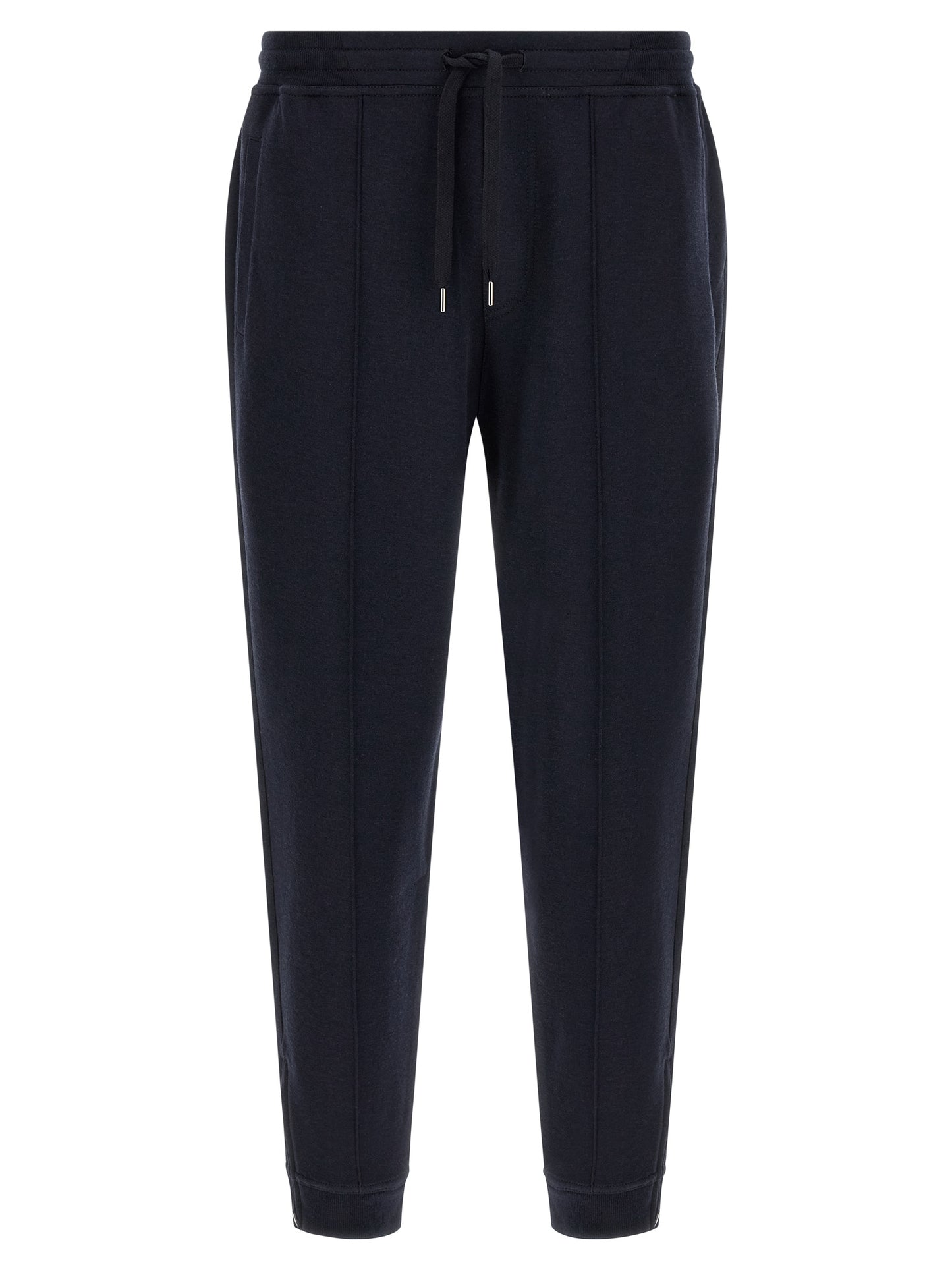 Joggers by Brunello Cucinelli for men in cashmere & silk blue presents a refined pantology silhouette, artfully defined by a refined pantology tapered-leg & regular-fit, long, and a sophisticated .