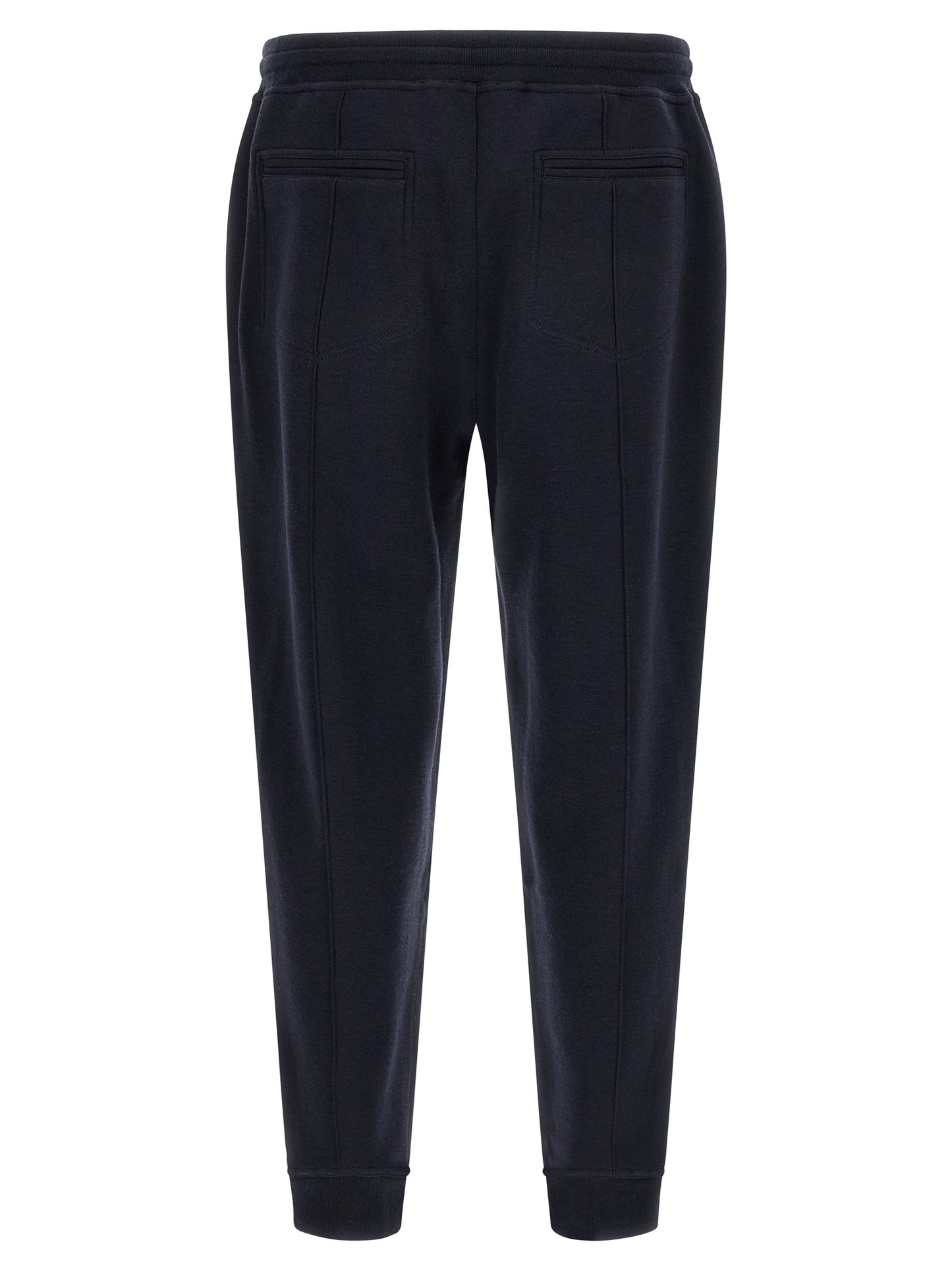 Joggers by Brunello Cucinelli for men in cashmere & silk blue features a refined silhouette with a refined tapered-leg & regular-fit, defined by a and a refined long for a refined finish.