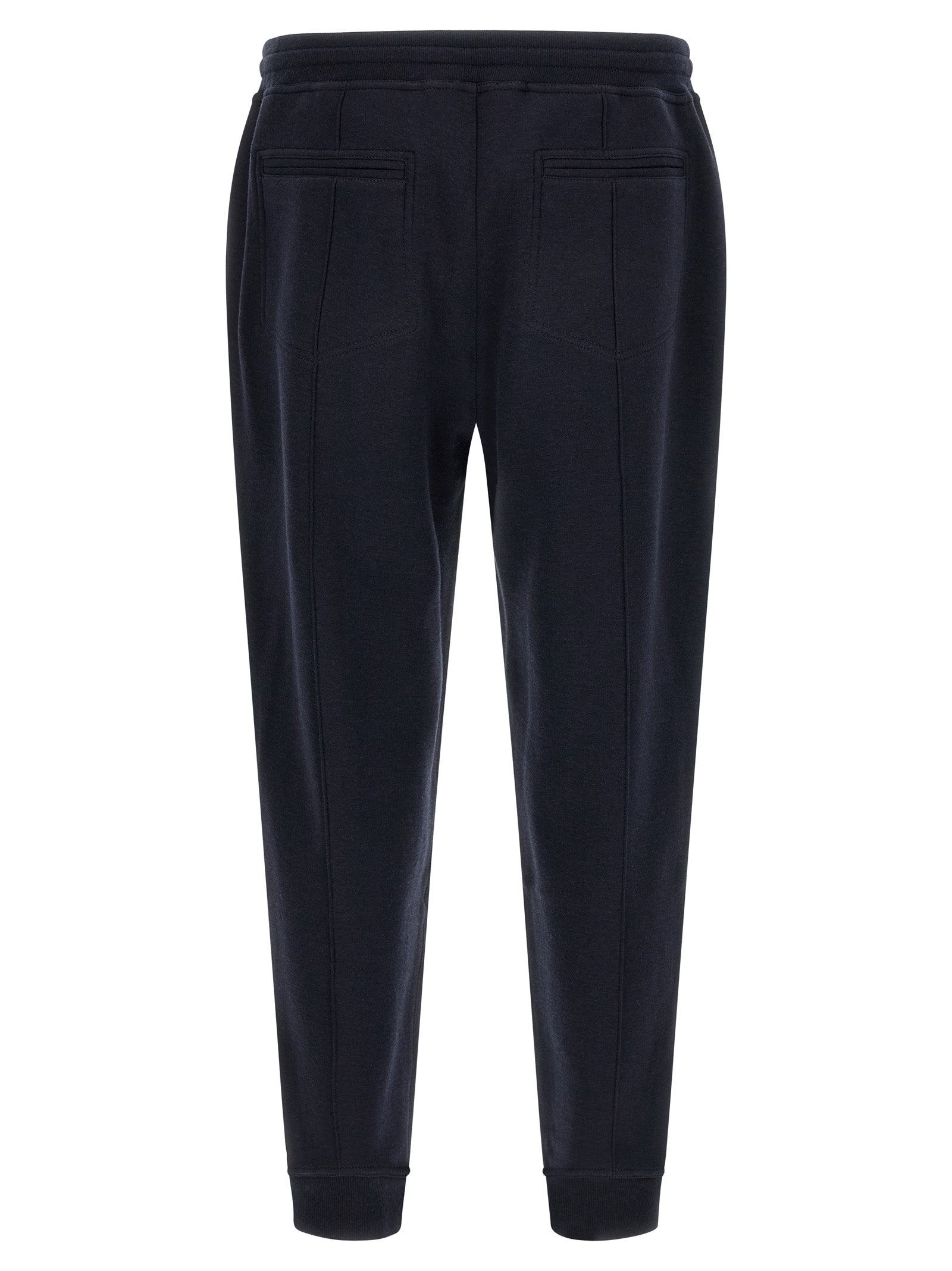 Joggers by Brunello Cucinelli for men in cashmere & silk blue features a refined silhouette with a refined tapered-leg & regular-fit, defined by a and a refined long for a refined finish.