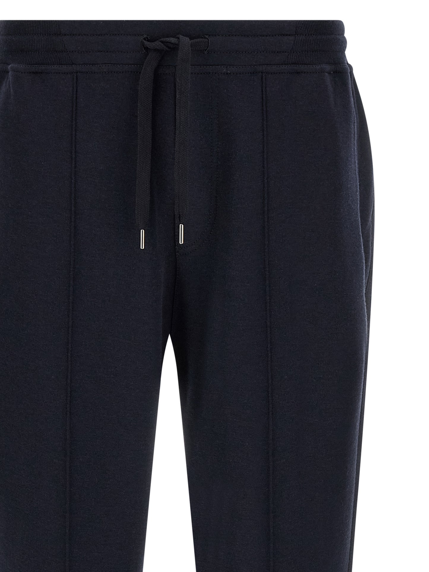 Joggers by Brunello Cucinelli for men in cashmere & silk blue features a polished silhouette with a polished tapered-leg & regular-fit, reaching a polished long and finished with a polished .