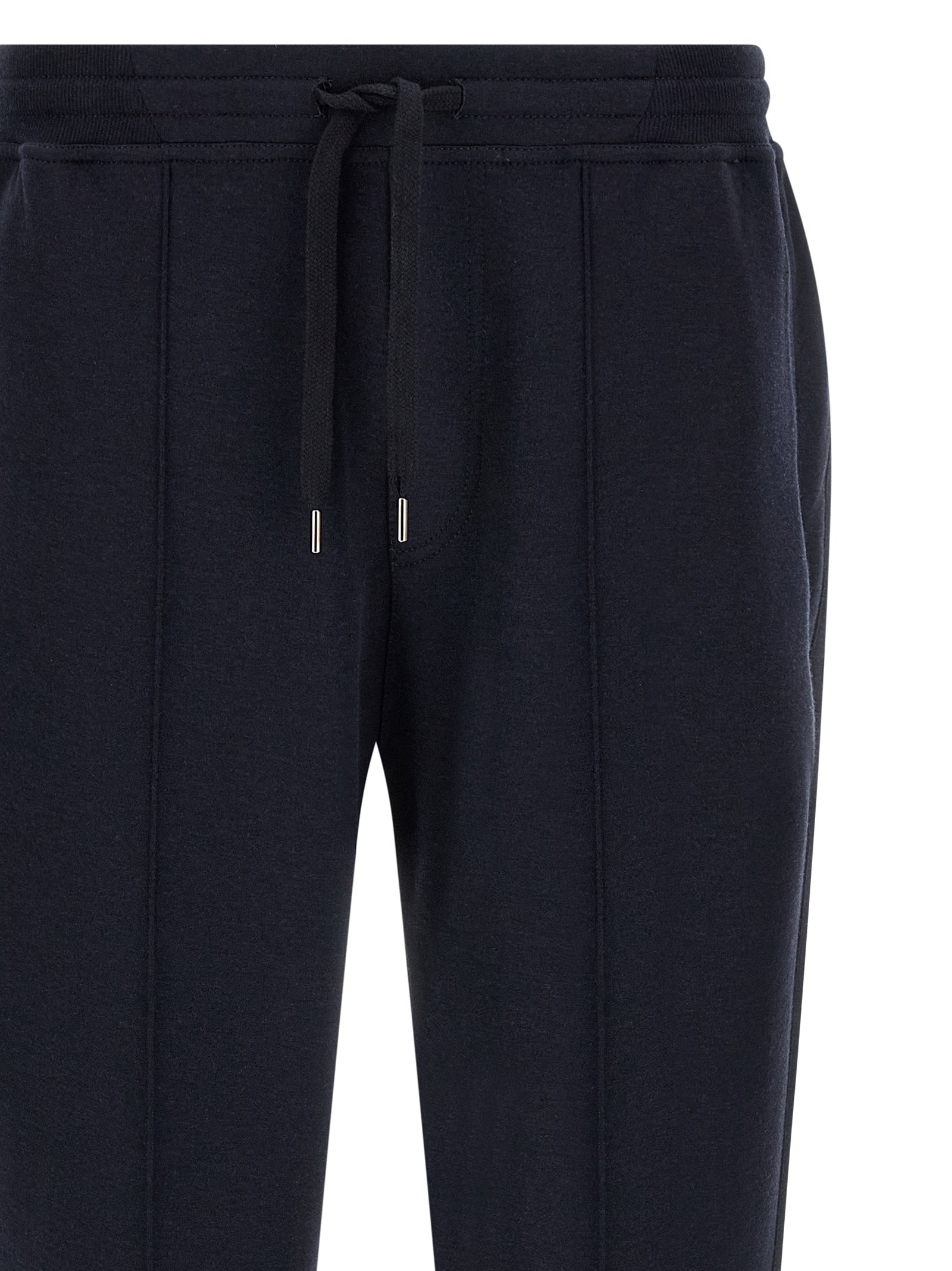 Joggers by Brunello Cucinelli for men in cashmere & silk blue features a polished silhouette with a polished tapered-leg & regular-fit, reaching a polished long and finished with a polished .