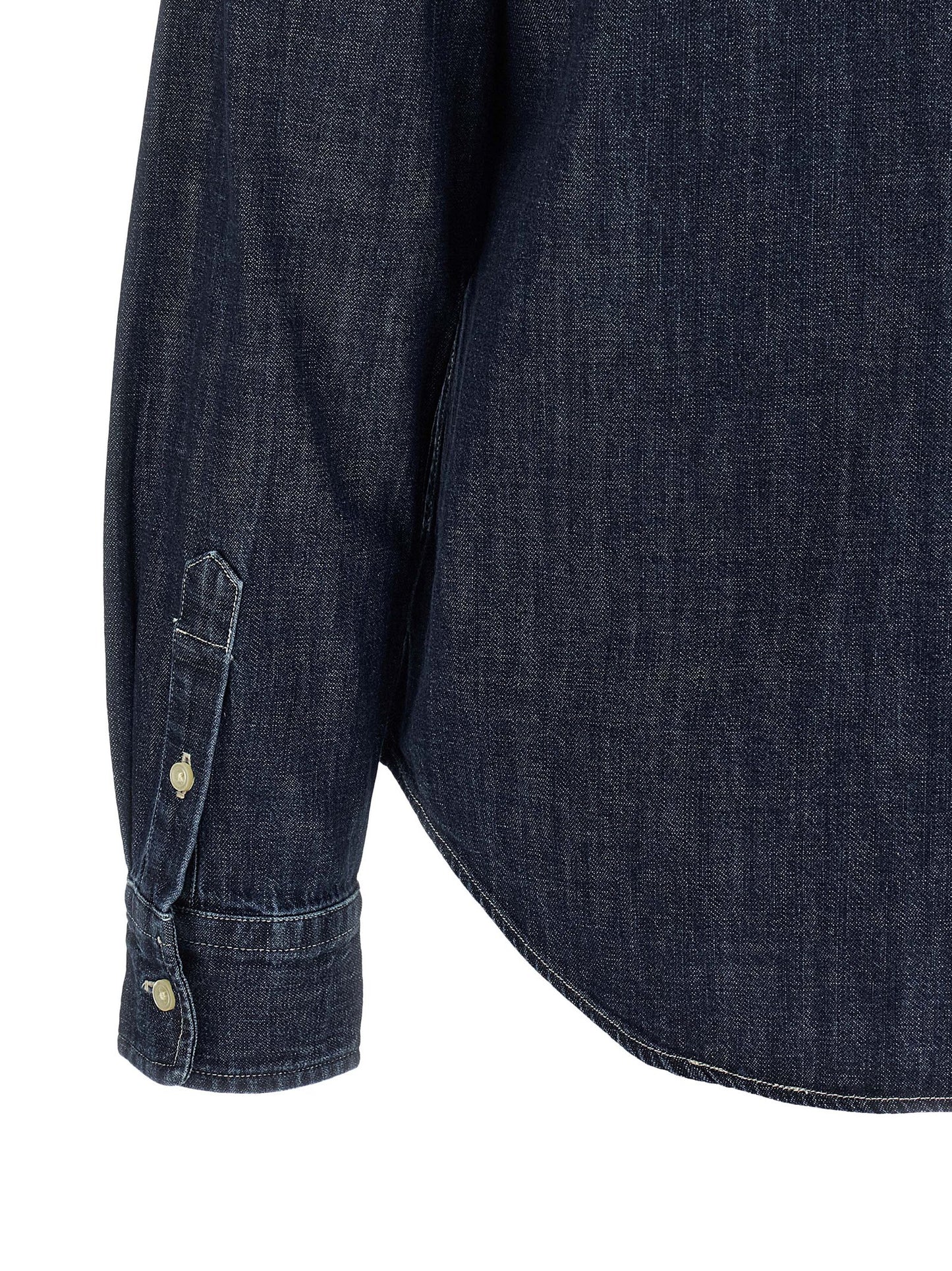 Blouse by Polo Ralph Lauren for women in denim cotton dark-blue & signature showcases a sublime silhouette, artfully detailed with a sublime and for a sophisticated, sublime finish.