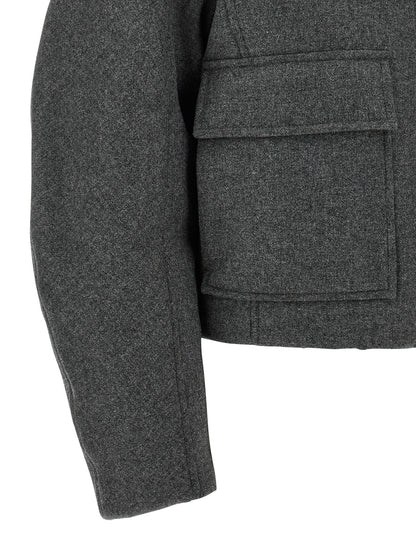 Overcoat by Brunello Cucinelli for women in virgin cashmere wool & leather brown & dark-gray features a contemporary silhouette showcasing a contemporary and refined thermal & pockets for a sophisticated finish.