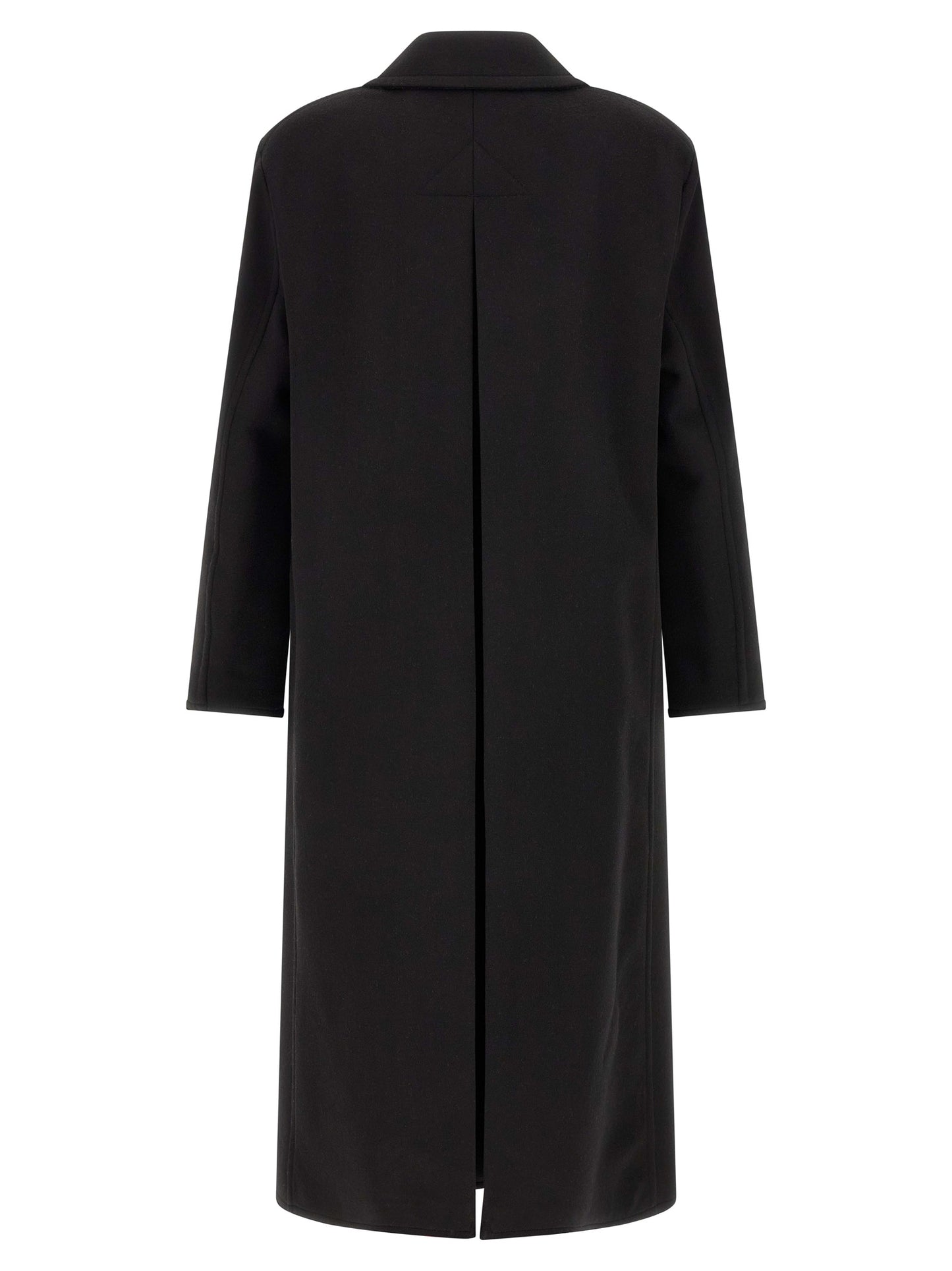 Overcoat by Tom Ford for men in cashmere virgin wool black features a cosy chic silhouette, artfully detailed with a sophisticated split neckline and premium pockets for a cosy chic finish.