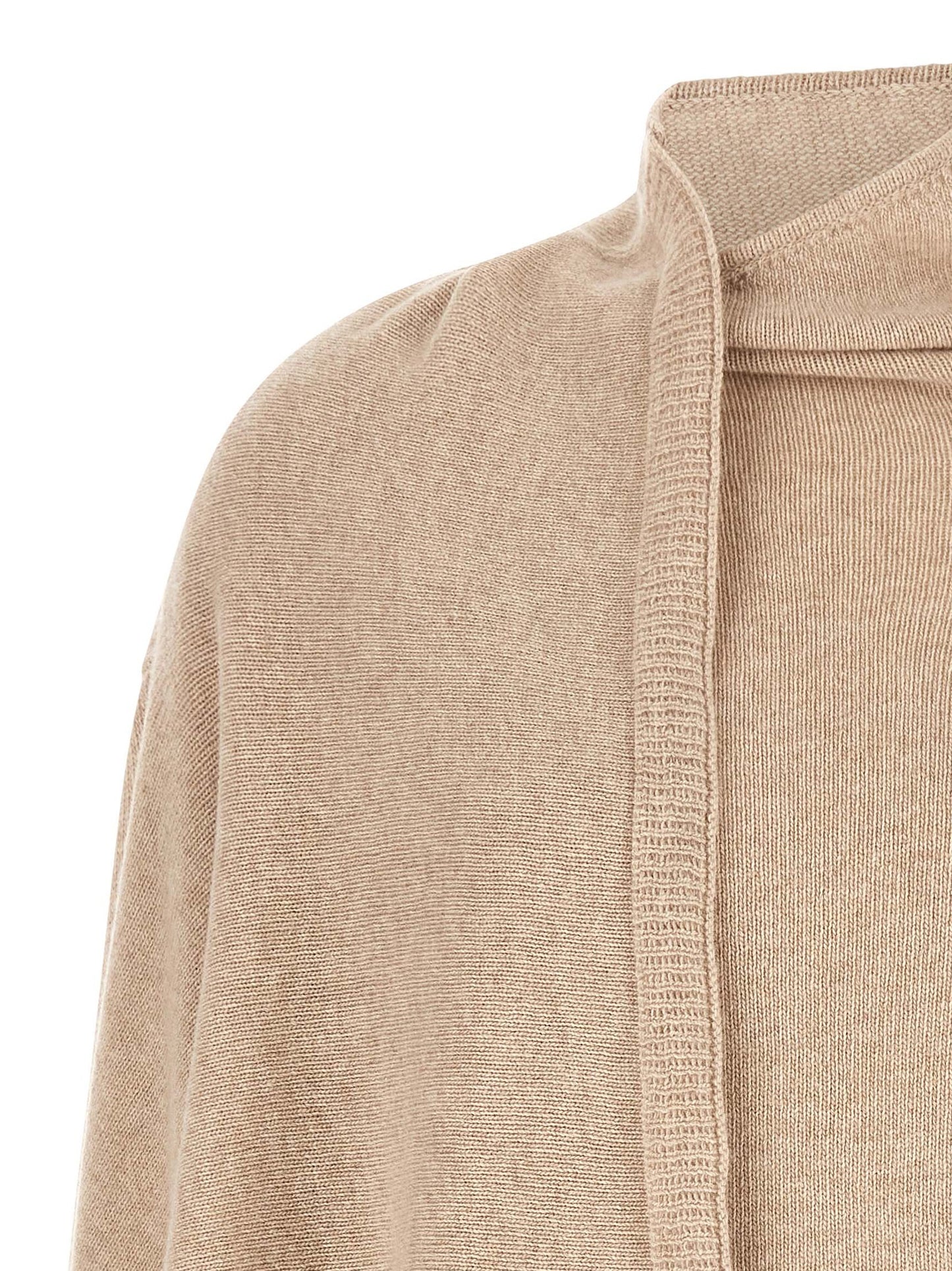 Cardigan by The Attico for women in virgin cashmere wool beige features an crisp silhouette, showcasing a sophisticated and detail for a truly crisp finish.