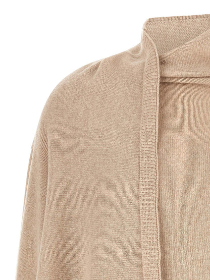 Cardigan by The Attico for women in virgin cashmere wool beige features an crisp silhouette, showcasing a sophisticated and detail for a truly crisp finish.