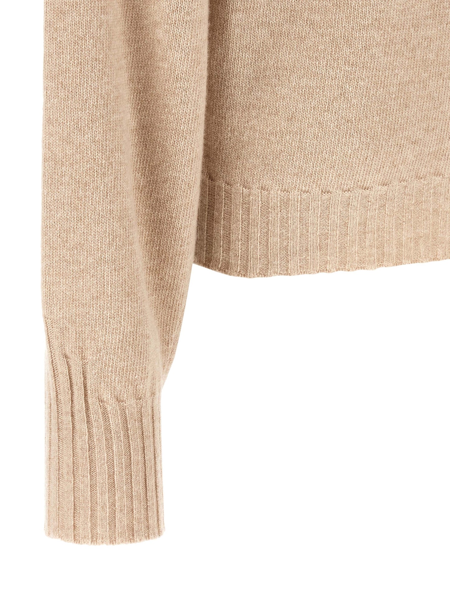 Cardigan by The Attico for women in virgin cashmere wool beige showcases a luxurious silhouette, meticulously detailed with a sophisticated and for a refined finish.