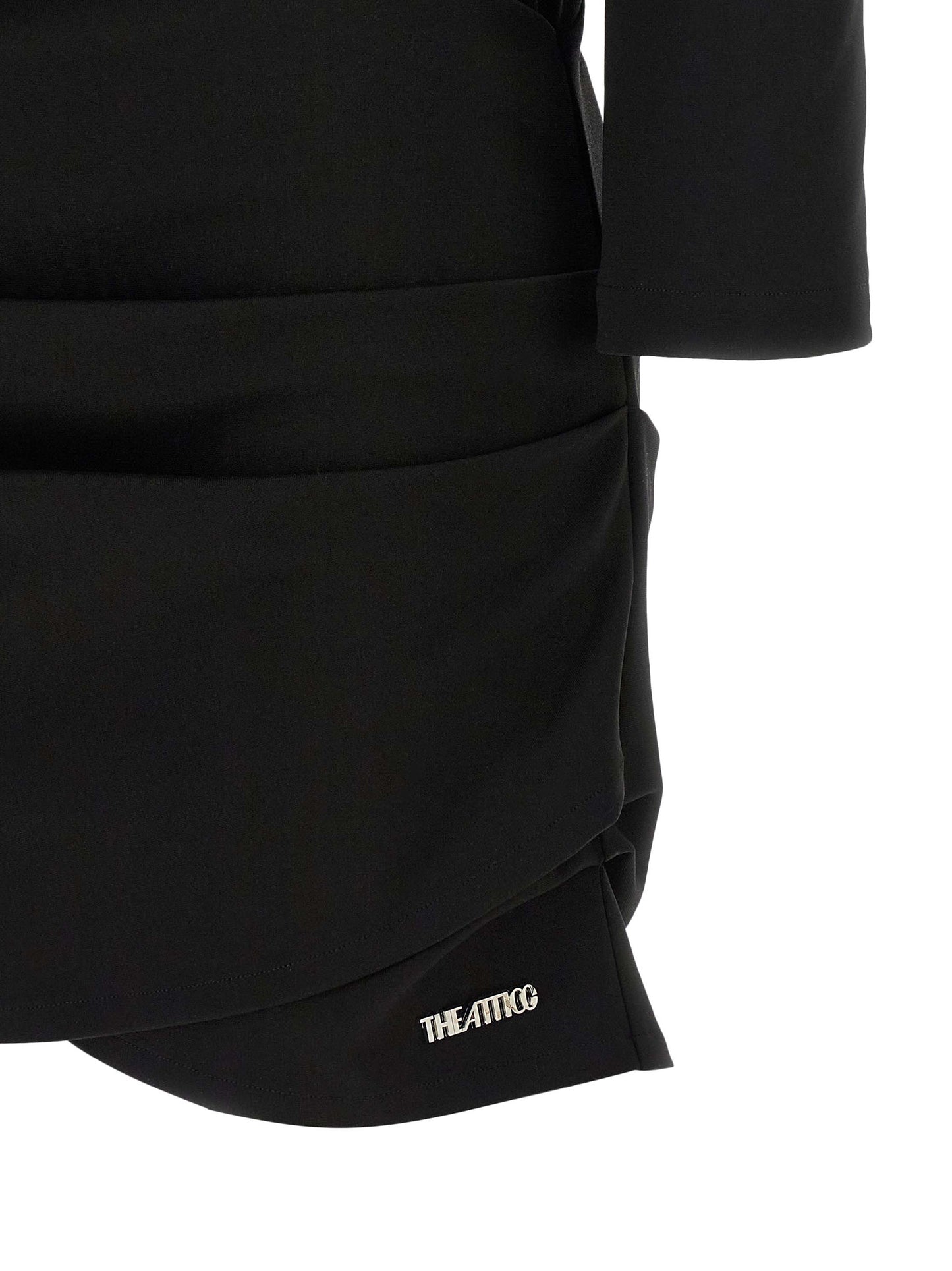 Dress by The Attico for women in viscose black features an eye catching silhouette with a sophisticated , elegant , and a refined short mini for a eye catching aesthetic.