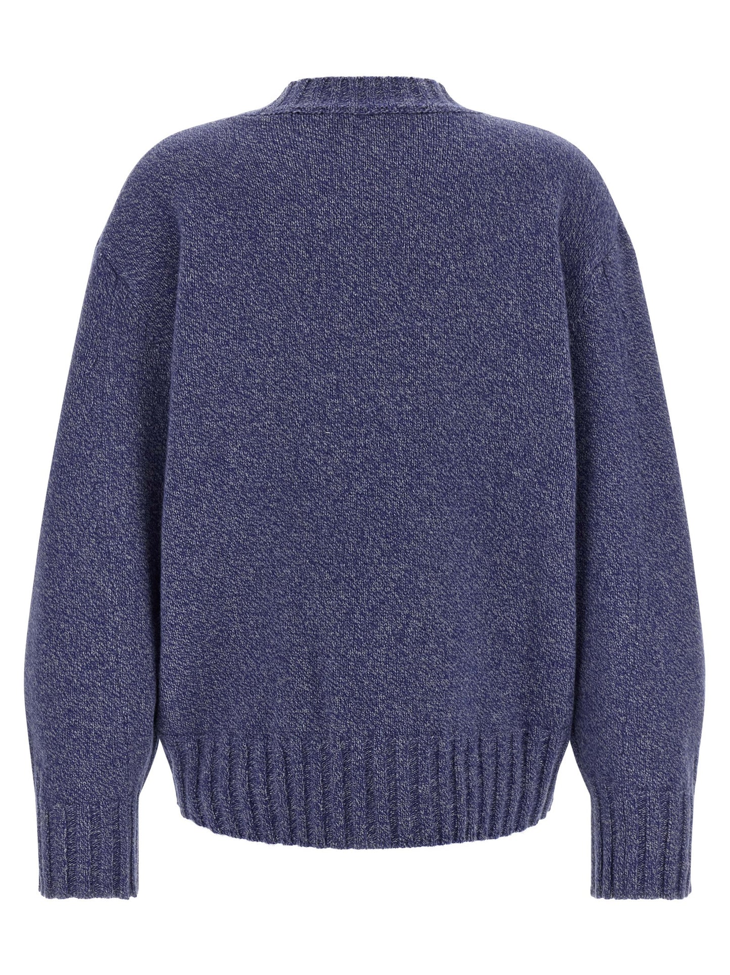 Cardigan by The Attico for women in cashmere virgin wool blue & indigo showcases a captivating silhouette, artfully detailed with a captivating and crew neckline for a truly sophisticated captivating look.