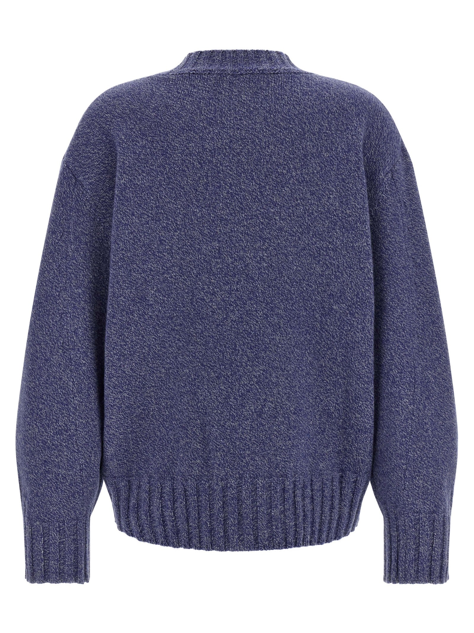 Cardigan by The Attico for women in cashmere virgin wool blue & indigo showcases a captivating silhouette, artfully detailed with a captivating and crew neckline for a truly sophisticated captivating look.