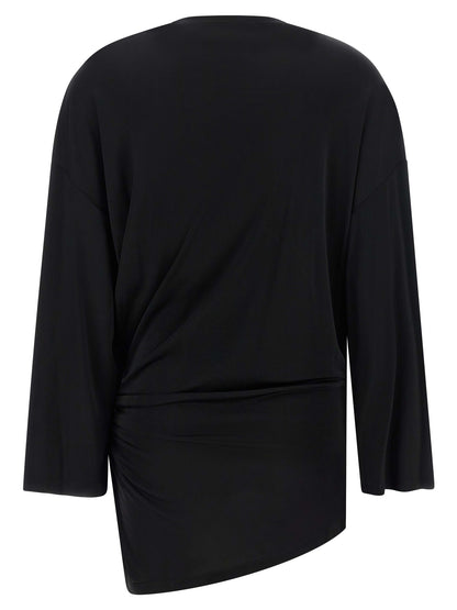 The Attico Black Viscose Short Dress