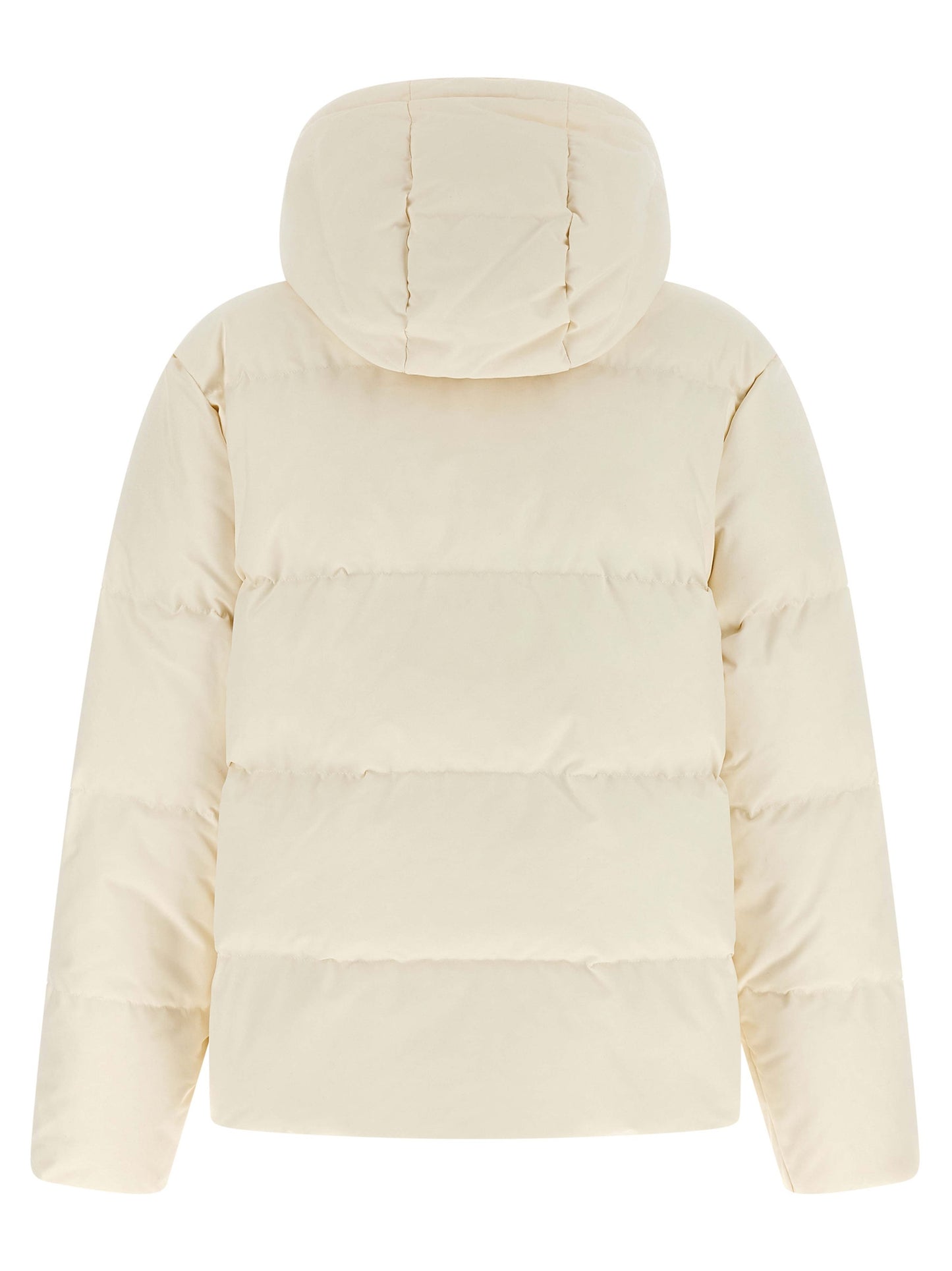 Hooded Overcoat by Polo Ralph Lauren for women in polyester & duck down ivory & white showcases a architectural silhouette, artfully detailed with a distinctive hooded neckline and functional pockets, hooded & insulated for a architectural finish.