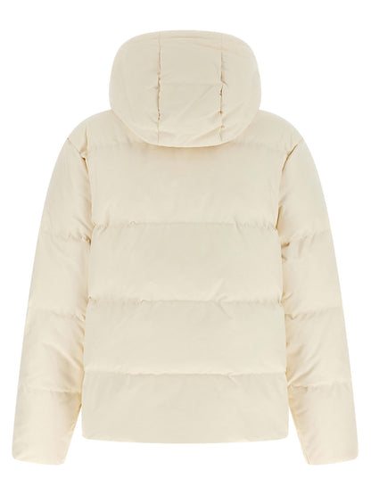Hooded Overcoat by Polo Ralph Lauren for women in polyester & duck down ivory & white showcases a architectural silhouette, artfully detailed with a distinctive hooded neckline and functional pockets, hooded & insulated for a architectural finish.