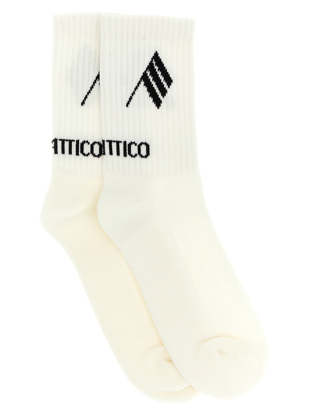 The Attico Women's Cotton Socks - Bicolour Black Cream