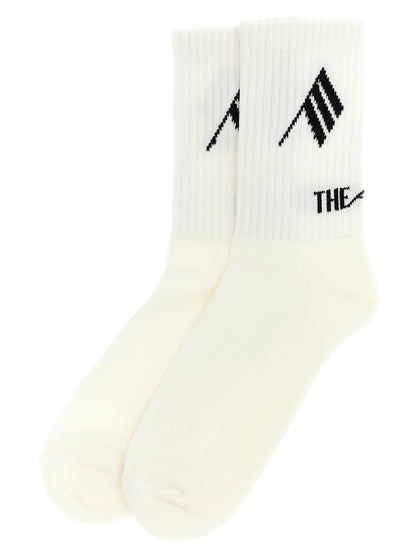 The Attico Women's Cotton Socks - Bicolour Black Cream