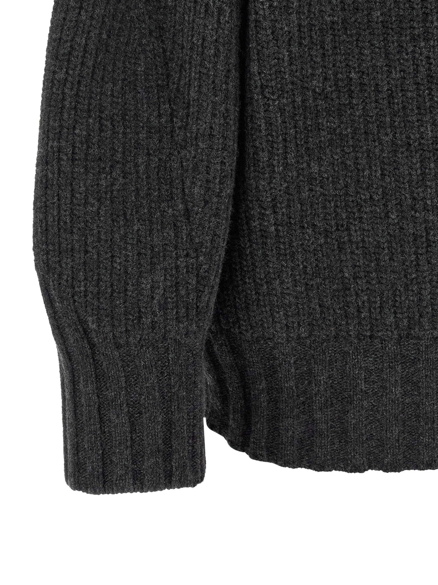 Cardigan by The Attico for women in cashmere virgin wool gray showcases a captivating silhouette, artfully detailed with a captivating and for a truly sophisticated captivating look.