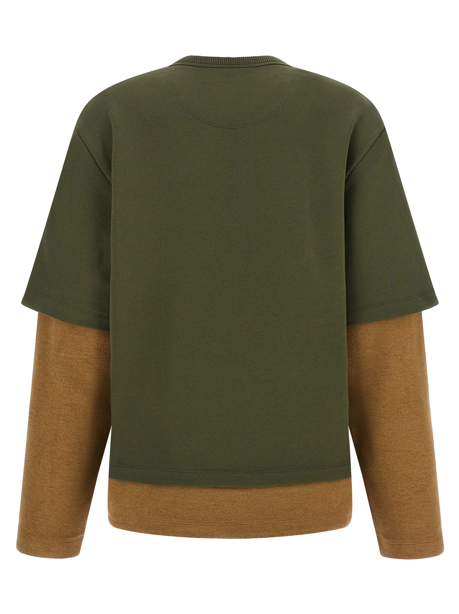 Activewear Sweatshirt by The Attico for women in cotton bicolour, camel, green, olive & silver features an streamlined silhouette, showcasing the streamlined and with functional for a premium, athletic look.
