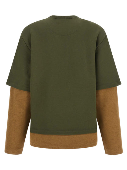 Activewear Sweatshirt by The Attico for women in cotton bicolour, camel, green, olive & silver features an streamlined silhouette, showcasing the streamlined and with functional for a premium, athletic look.