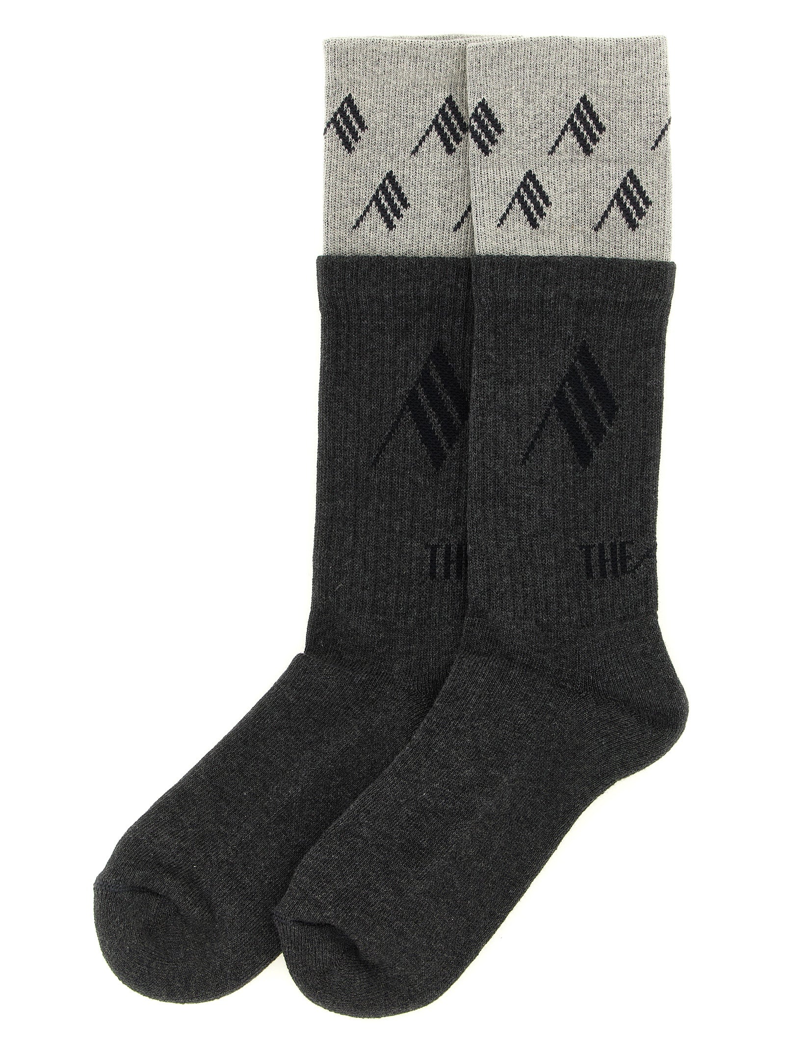 These Socks by The Attico for women in cotton dark-gray, gray, light-grey & patterned present a utilitarian silhouette from the Women's Cotton Socks collection, offering a utilitarian fit and refined aesthetic.