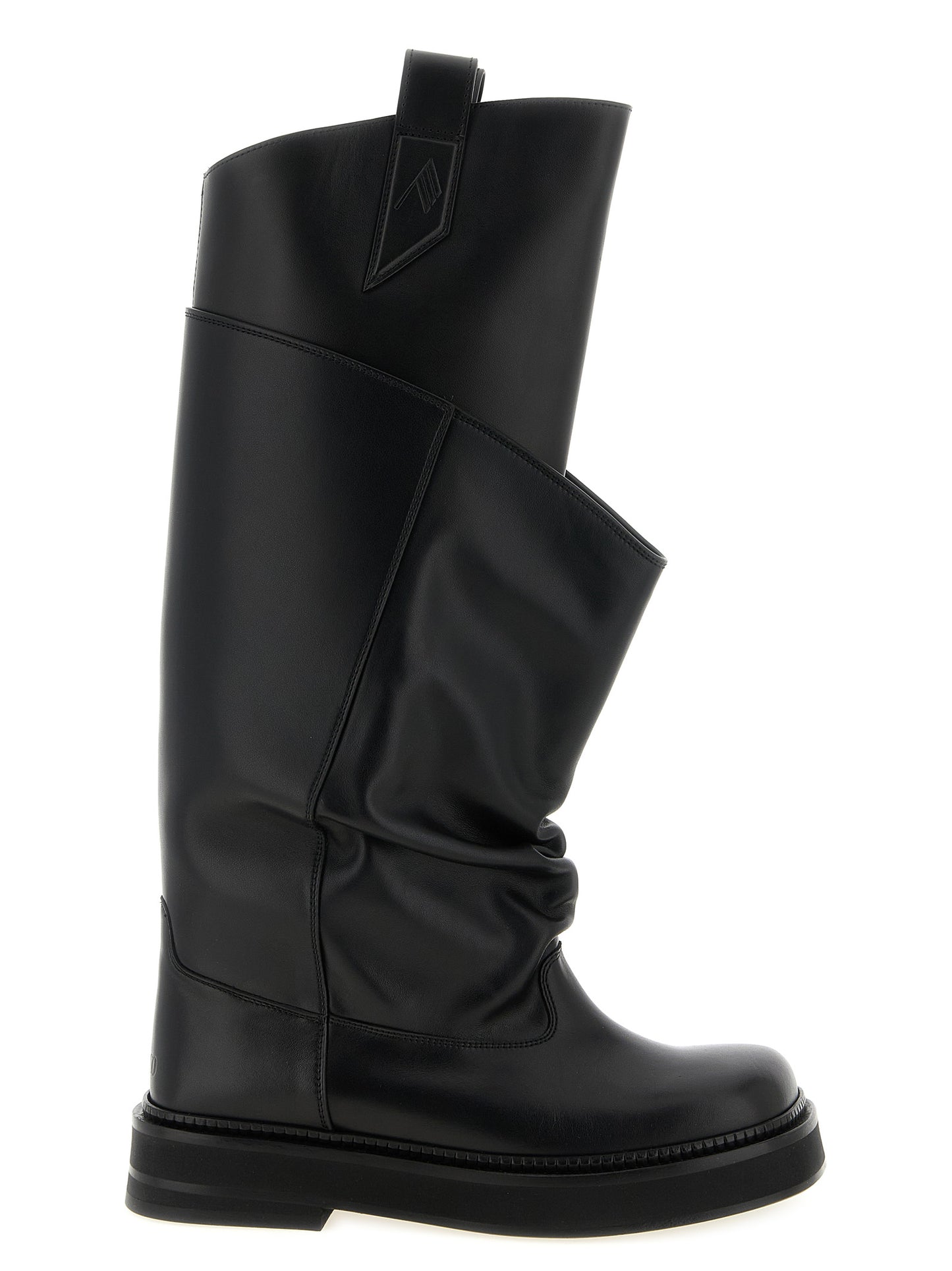 Over-The-Knee Boots by The Attico for women in calfskin leather black features an enchanting design from the Women's Calfskin Leather Over-The-Knee Boots collection, highlighting a enchanting and square toe style for a refined look.