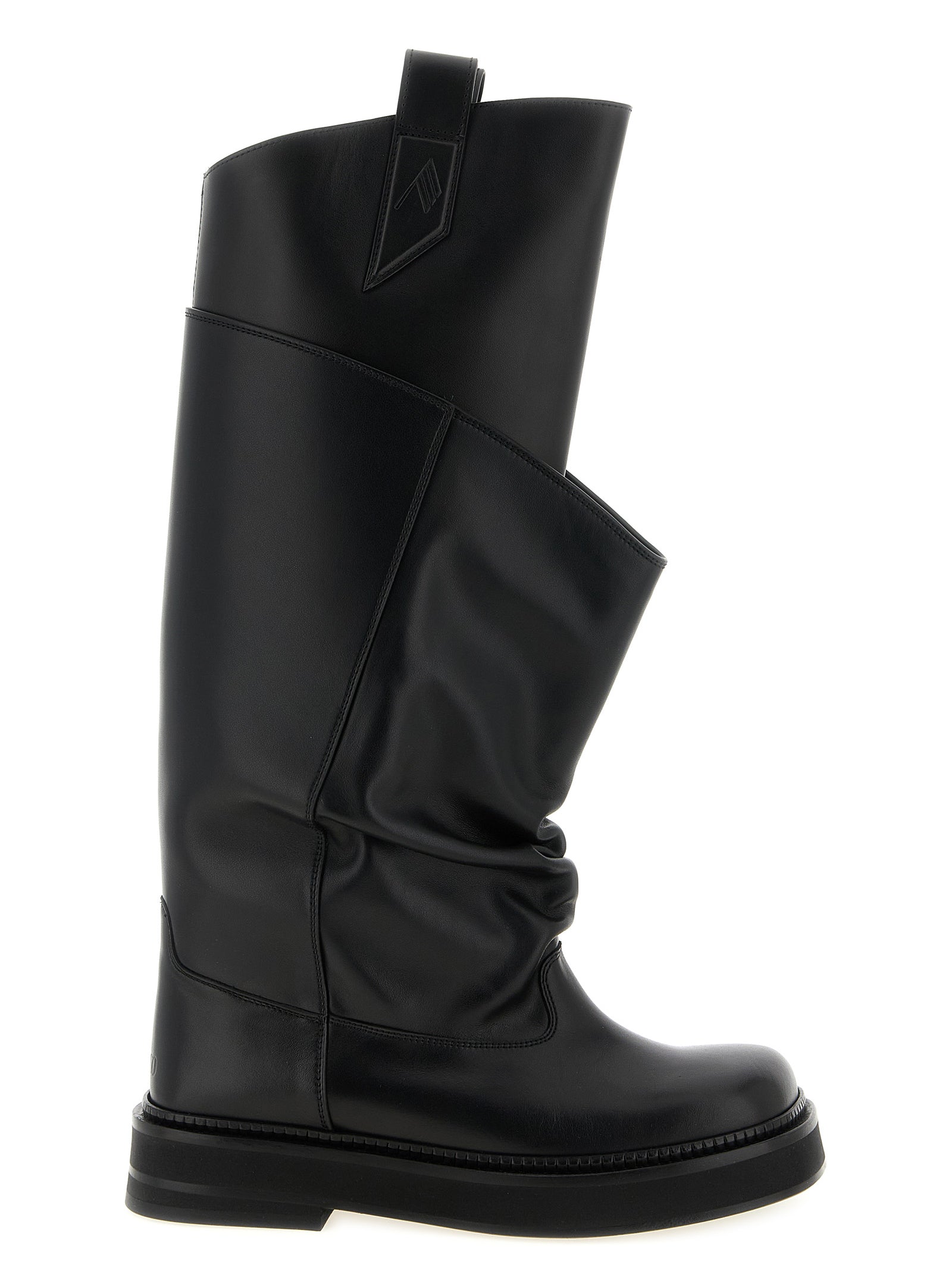 Over-The-Knee Boots by The Attico for women in calfskin leather black features an enchanting design from the Women's Calfskin Leather Over-The-Knee Boots collection, highlighting a enchanting and square toe style for a refined look.