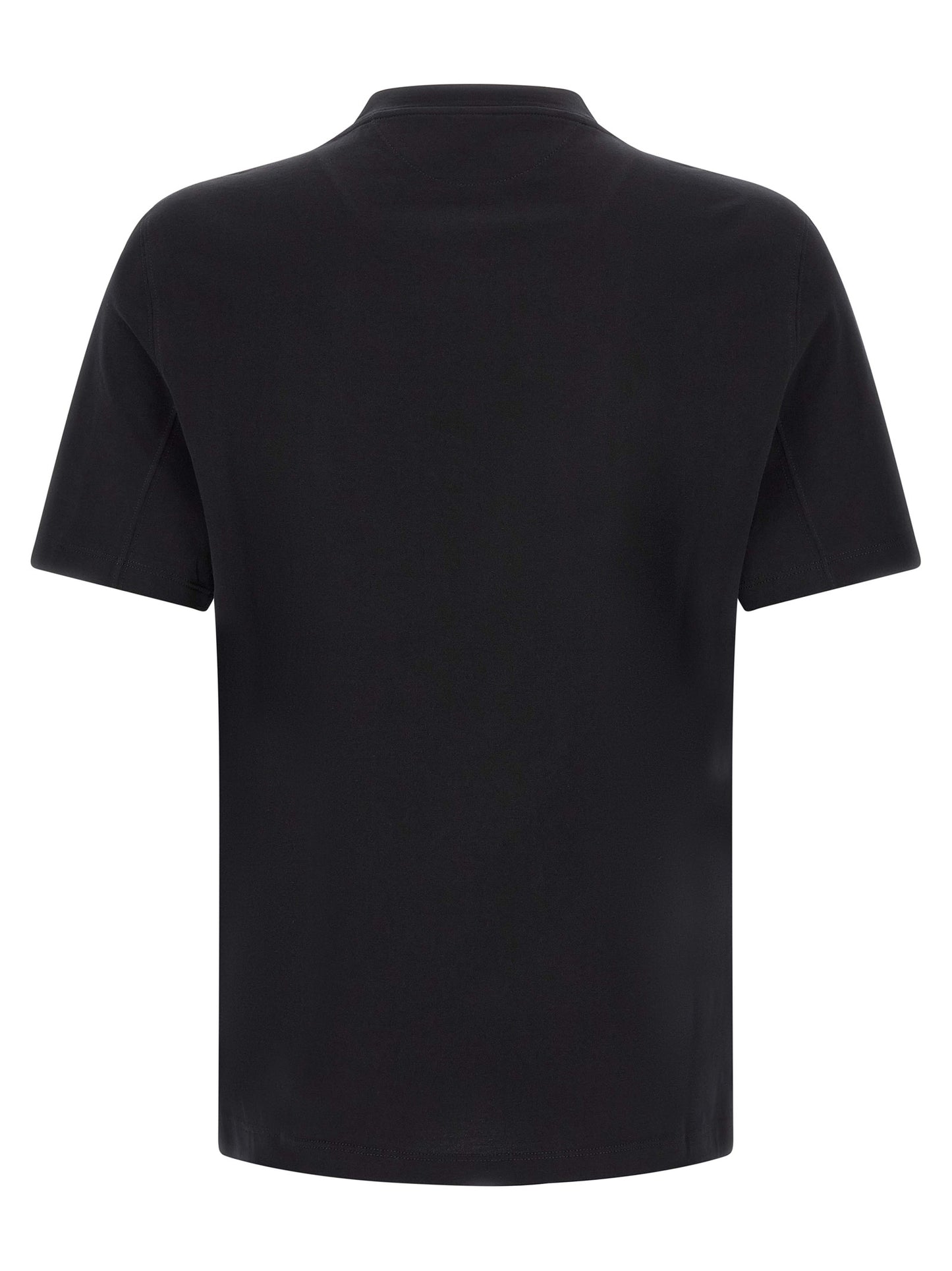 T-Shirt by Brunello Cucinelli for men in cotton black features an on trend silhouette, perfectly showcasing a on trend and crew neckline for an elevated aesthetic.