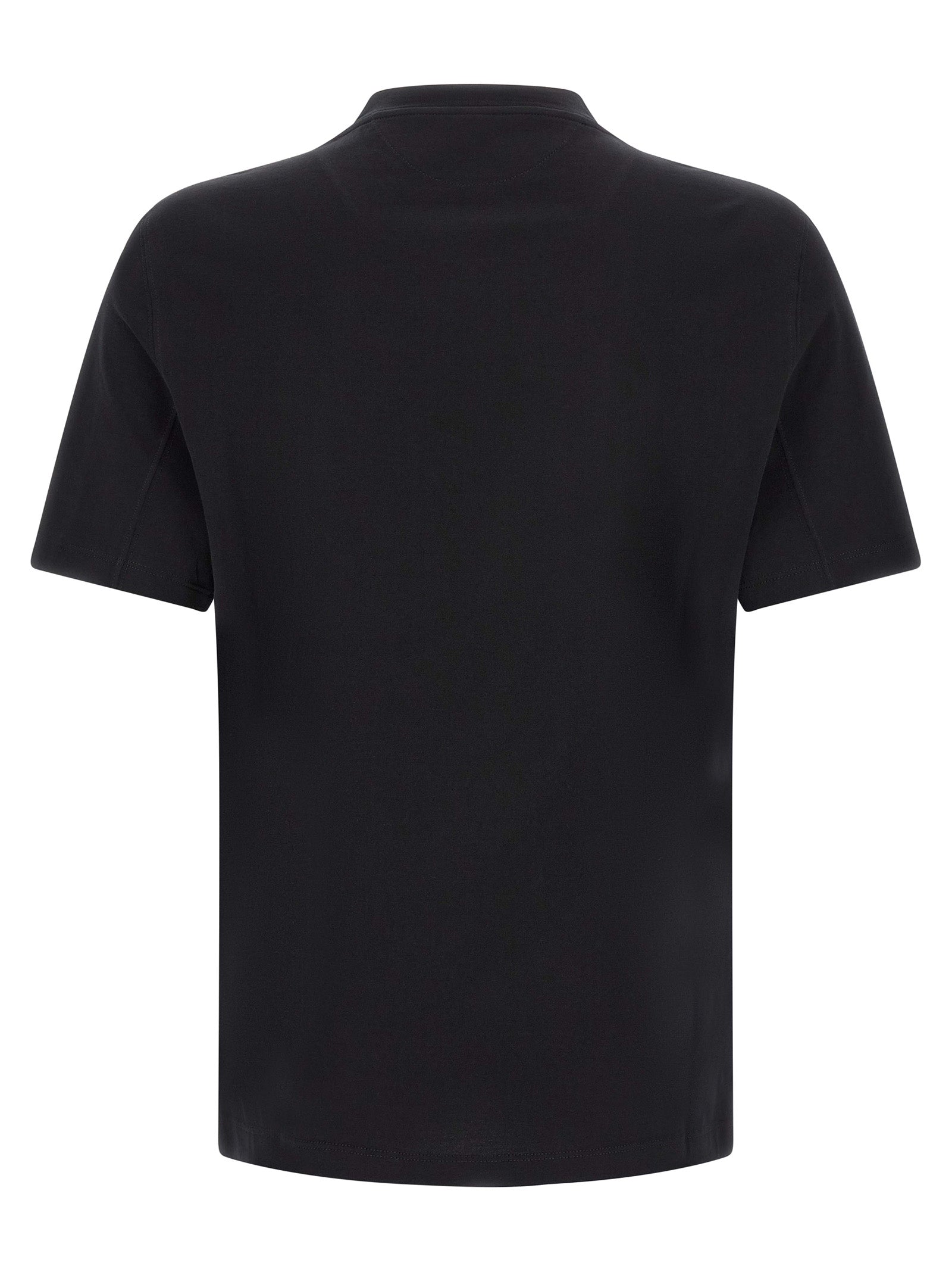 T-Shirt by Brunello Cucinelli for men in cotton black features an on trend silhouette, perfectly showcasing a on trend and crew neckline for an elevated aesthetic.