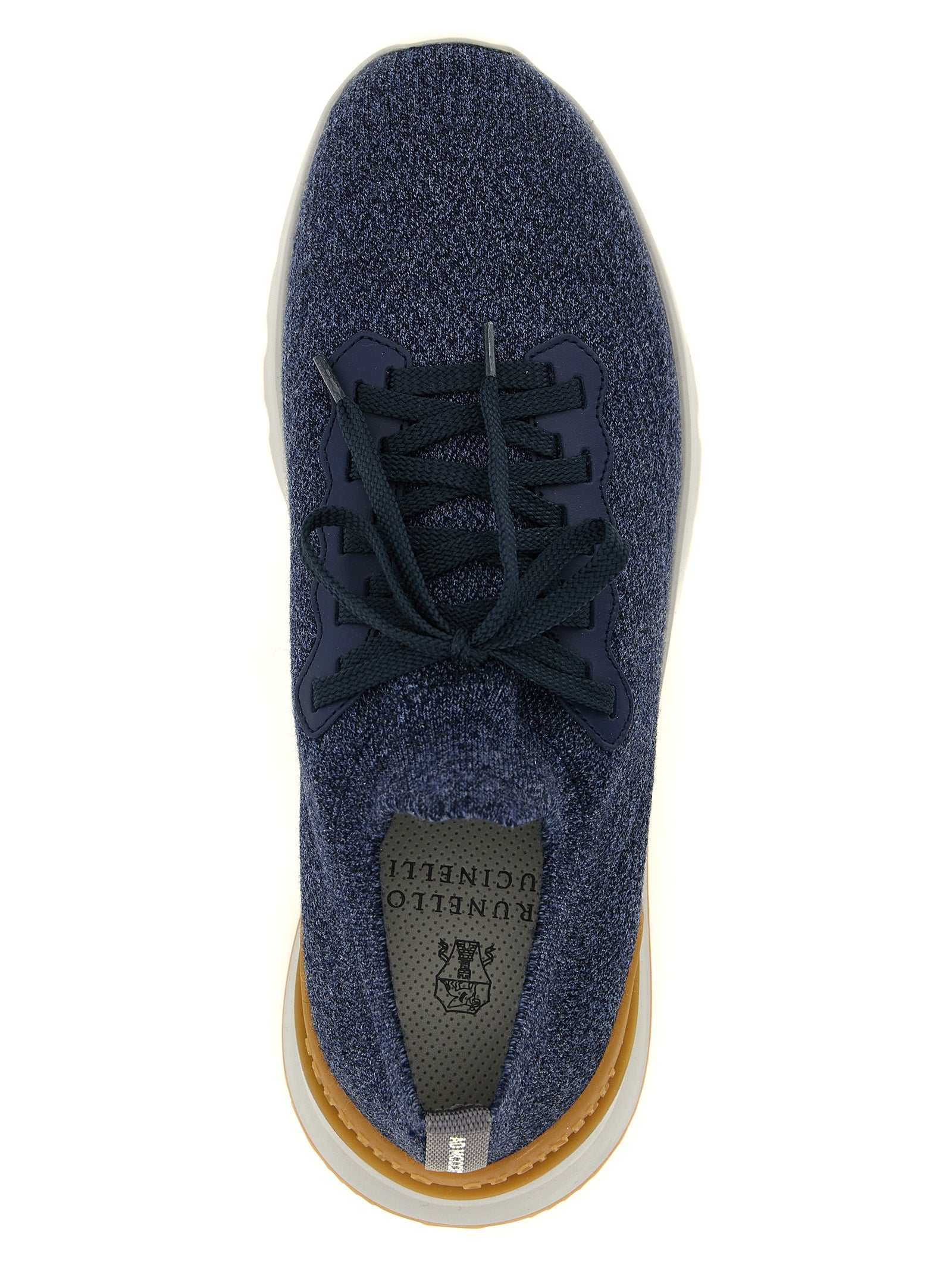 Athletic Sneakers by Brunello Cucinelli for men in wool & calfskin leather navy & jacquard features an exquisite silhouette, showcasing the premium slip-on style of the Men's Slip On Wool & Calfskin Leather Athletic Sneakers with an exquisite finish.
