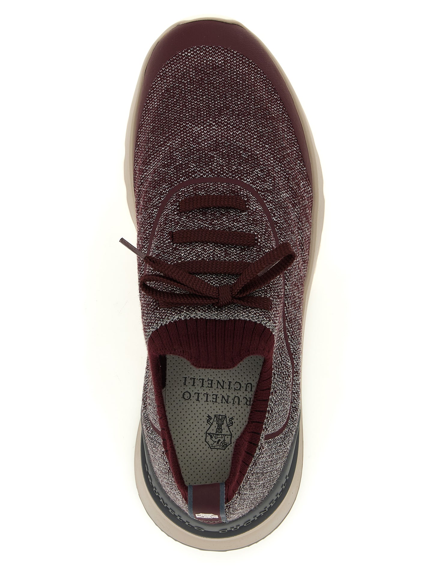Athletic Sneakers by Brunello Cucinelli for men in tu & cotton bordeaux & burgundy presents a sleek silhouette, perfectly capturing the slip-on style essence of Men's Slip On TU & Cotton Athletic Sneakers with its sleek design and premium finish.