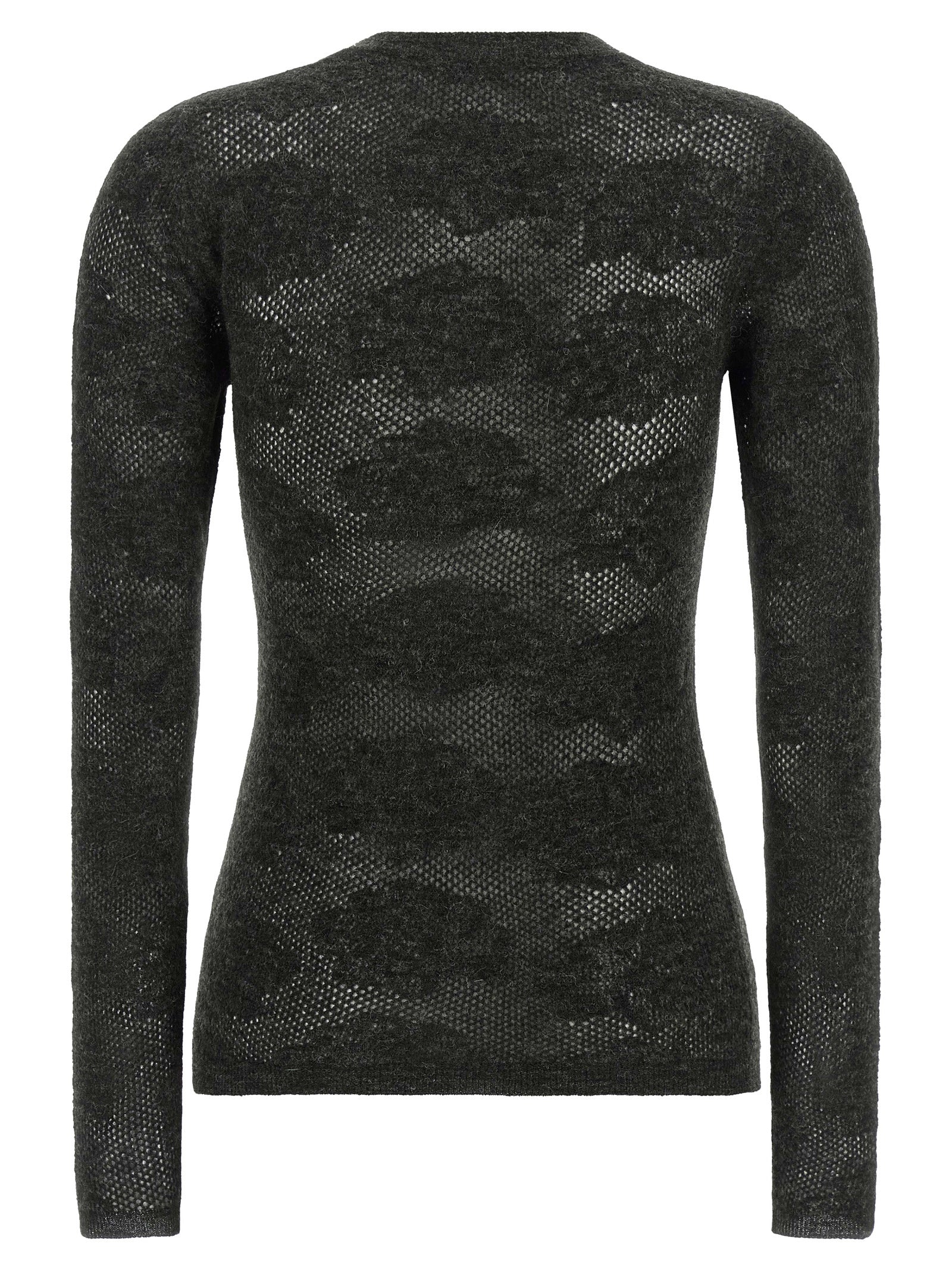 Cardigan by Brunello Cucinelli for women in silk & alpaca wool gray, transparent & floral features an impeccable silhouette, showcasing a sophisticated crew neckline and detail for a truly impeccable finish.