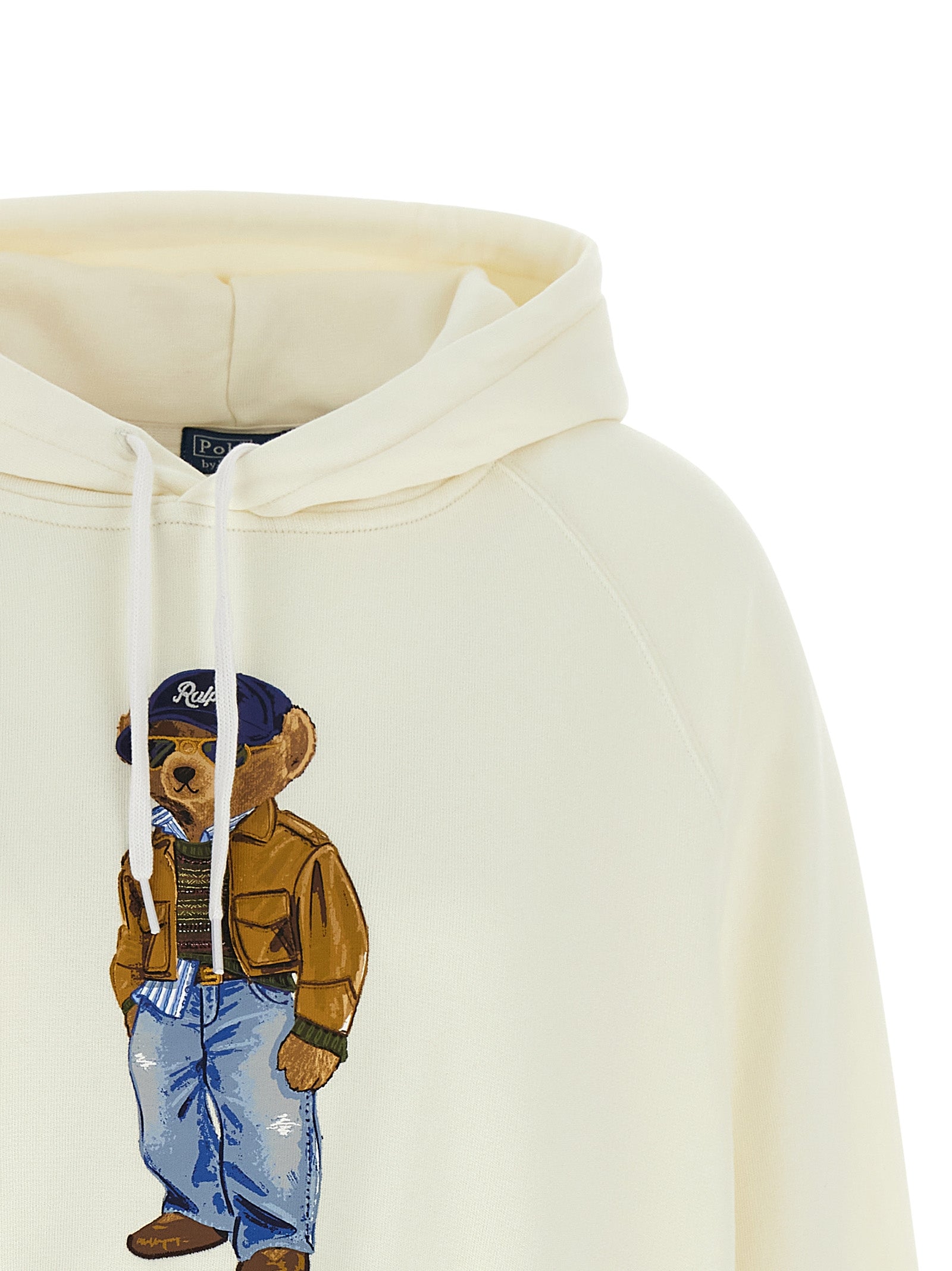Sweatshirt Hoodie by Polo Ralph Lauren for women in cotton white & print features a edgy silhouette, detailed with a edgy hooded neckline and for a refined finish.