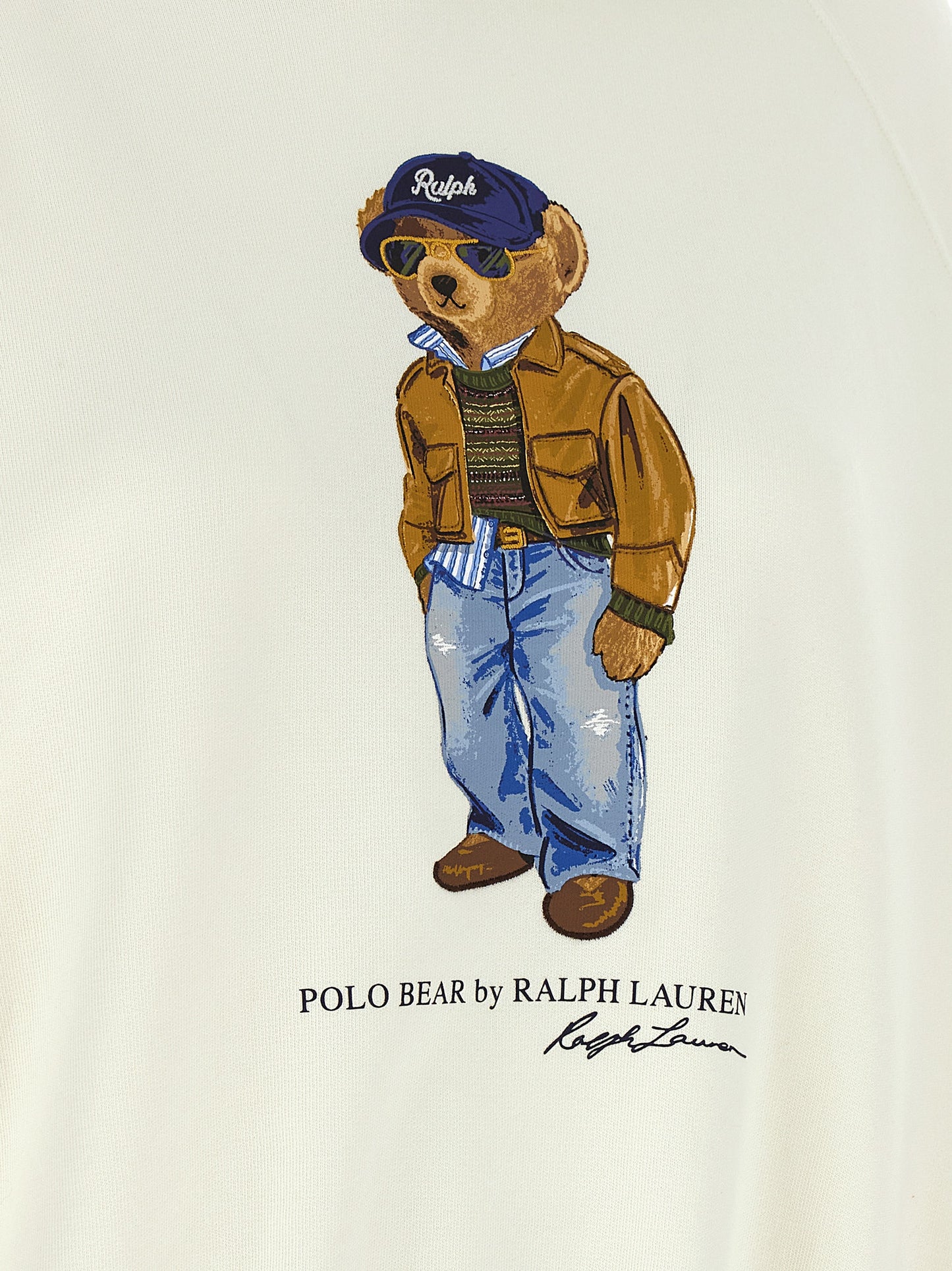 Sweatshirt Hoodie by Polo Ralph Lauren for women in cotton white & print features an dramatic silhouette, showcasing a sophisticated and dramatic for a refined, modern aesthetic.