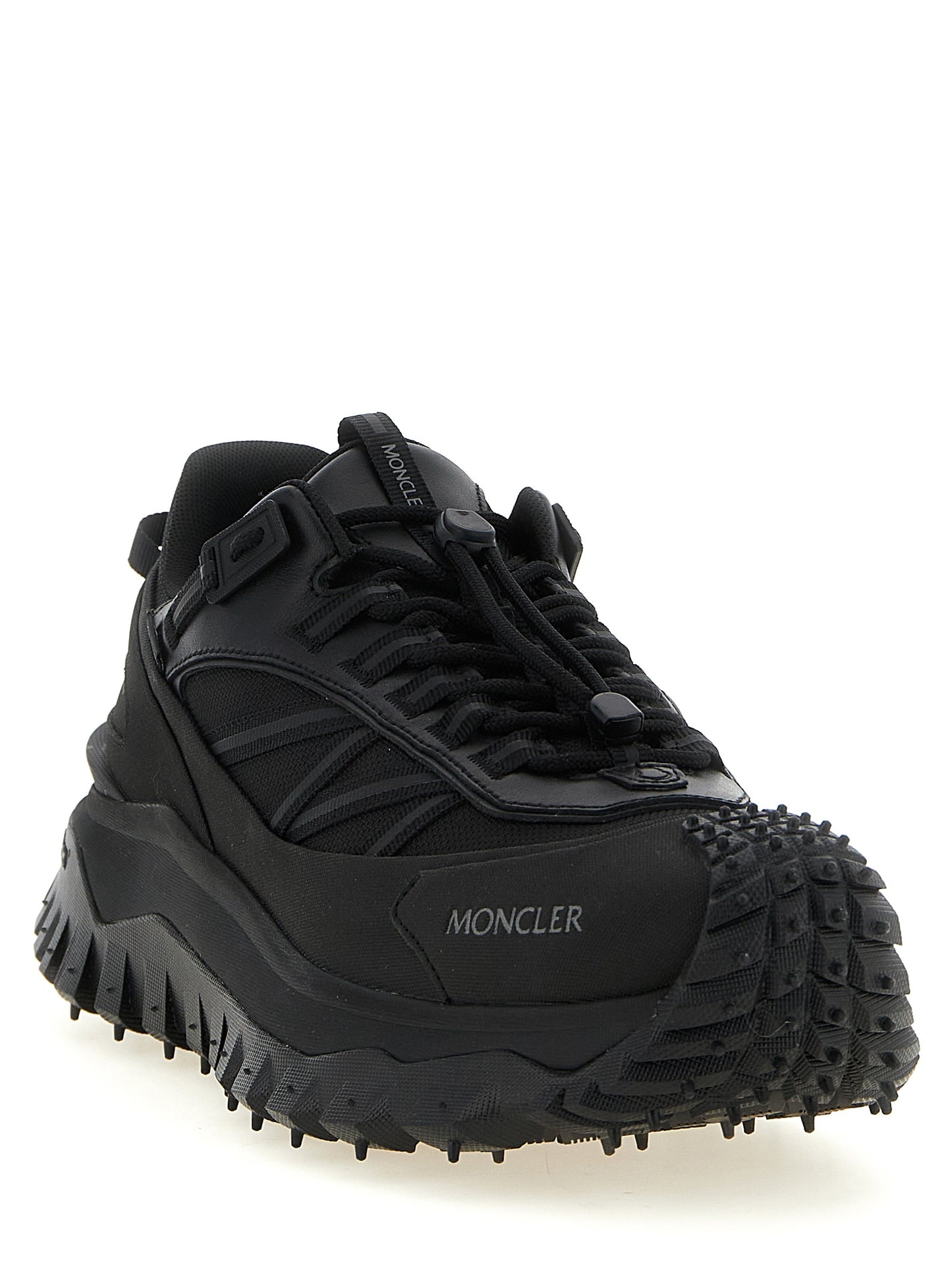 Athletic Sneakers Moncler men leather black & signature featuring a avant-garde Men's Athletic Leather Sneakers design with a avant-garde athletic style for a refined finish.