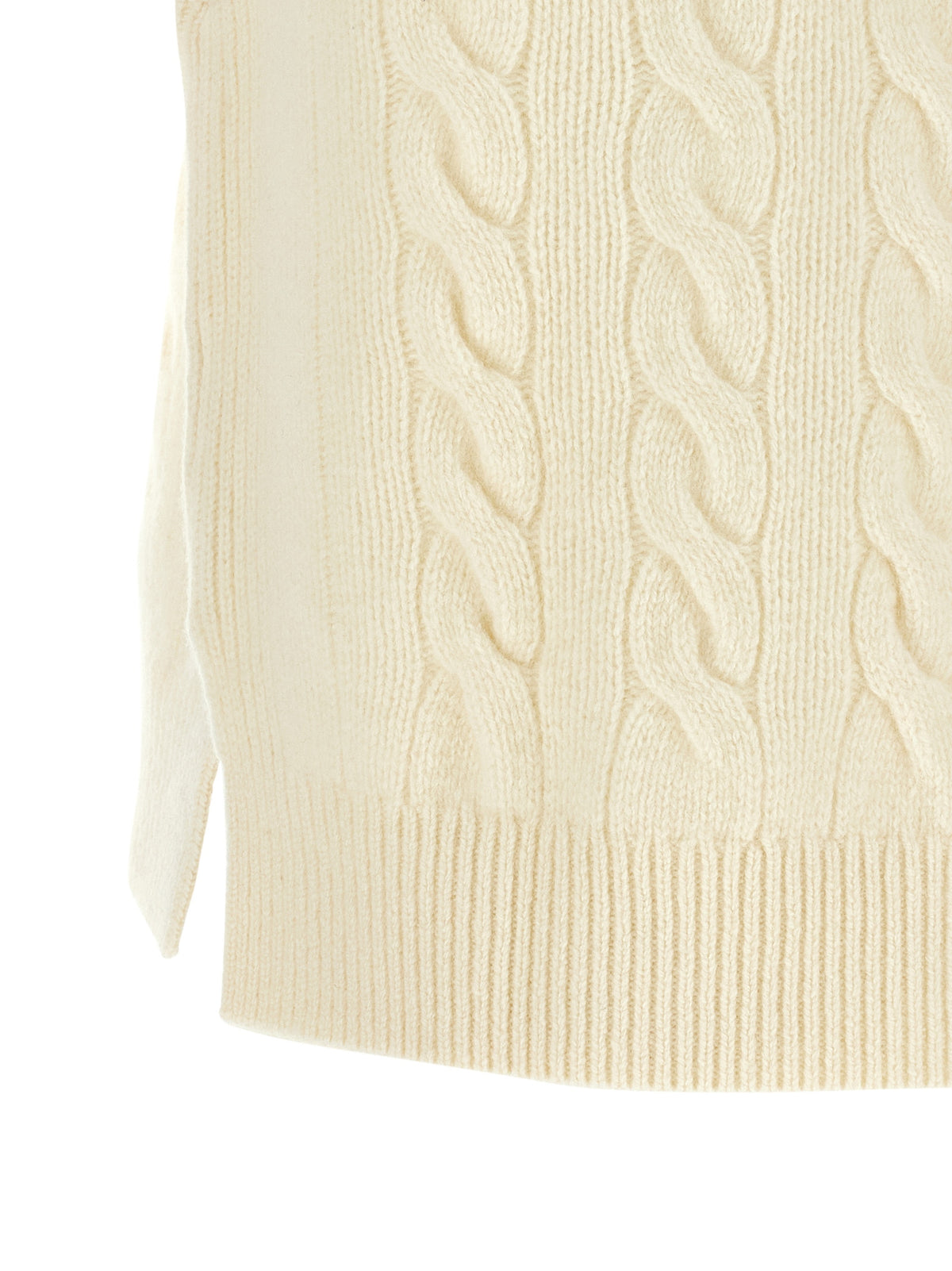 Polo Ralph Lauren Pony Women's V Neck Cashmere Vest - Cream White