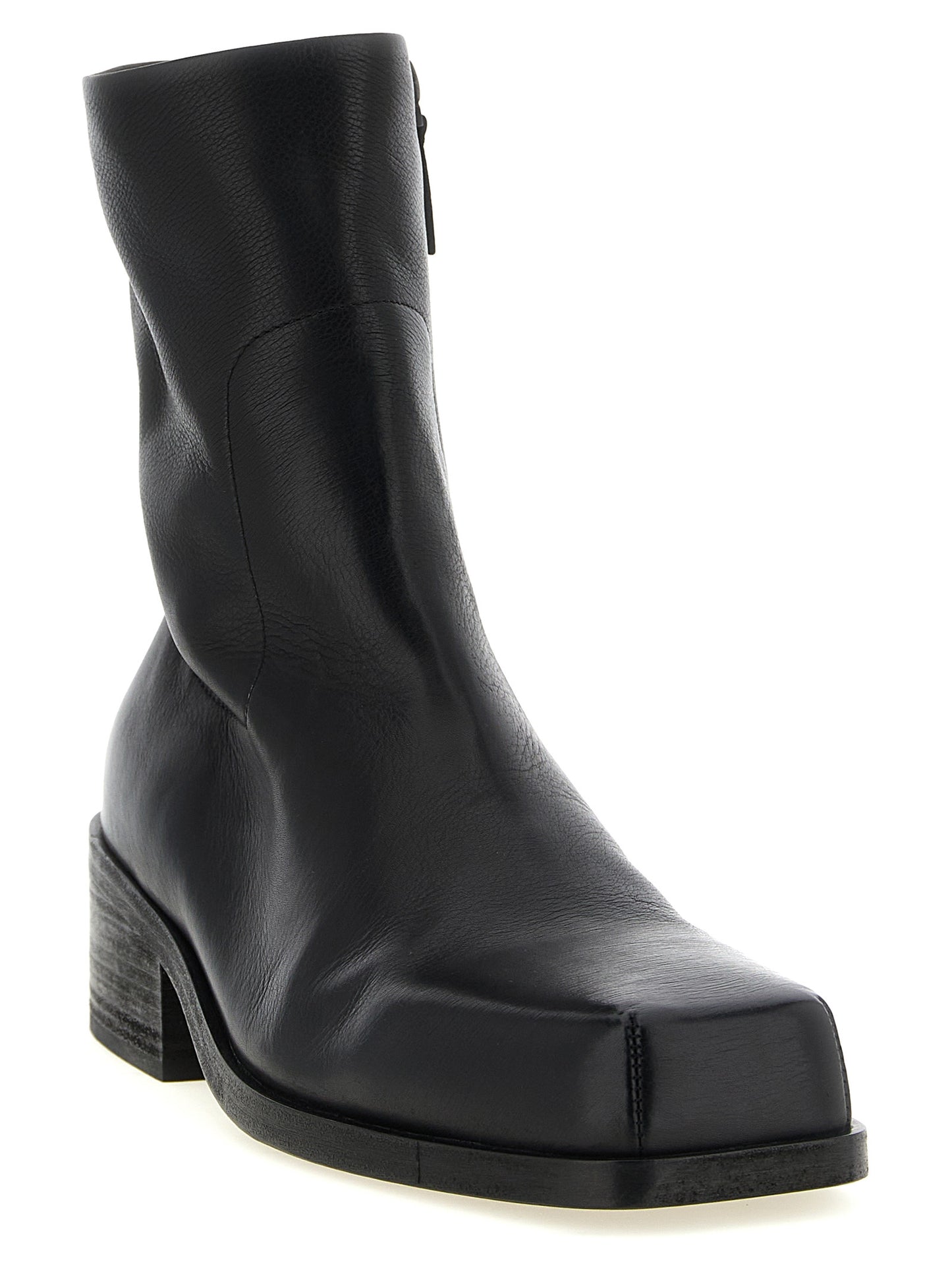 Ankle Boots by Marsell for men in calfskin leather black features an enchanting design from the Men's Calfskin Leather Ankle Boots collection, highlighting a enchanting block-heel and square toe style for a refined look.